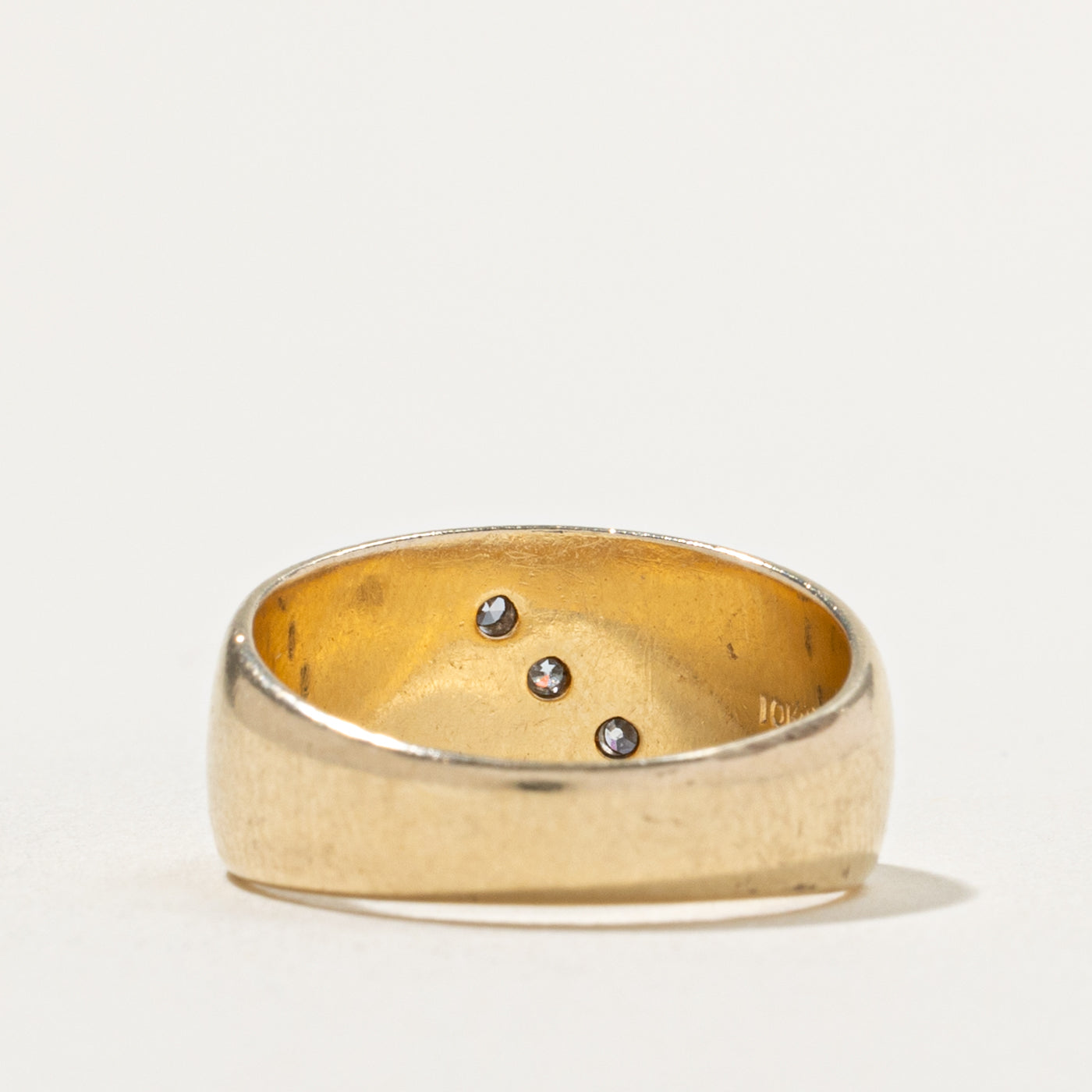 10k Three Stone Diamond Wave Design Band | SZ 7.25