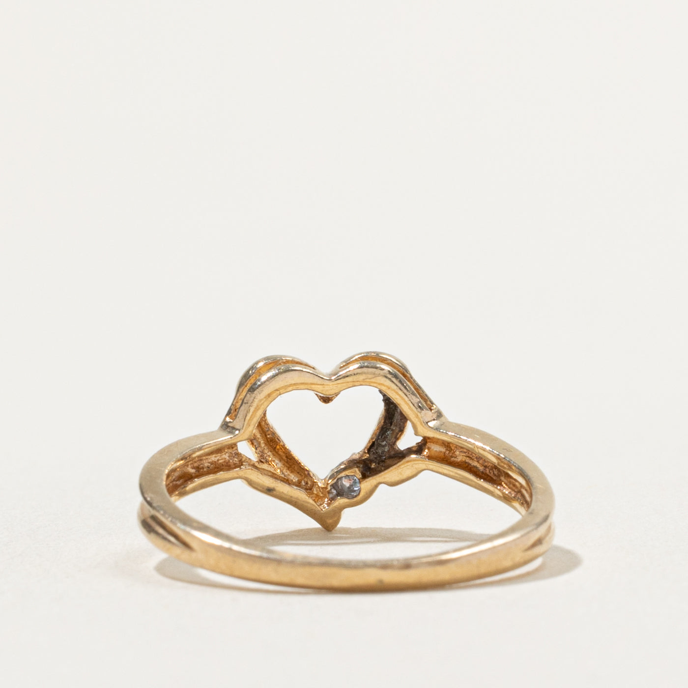 10k Diamond Open Heart Ring | SZ 7