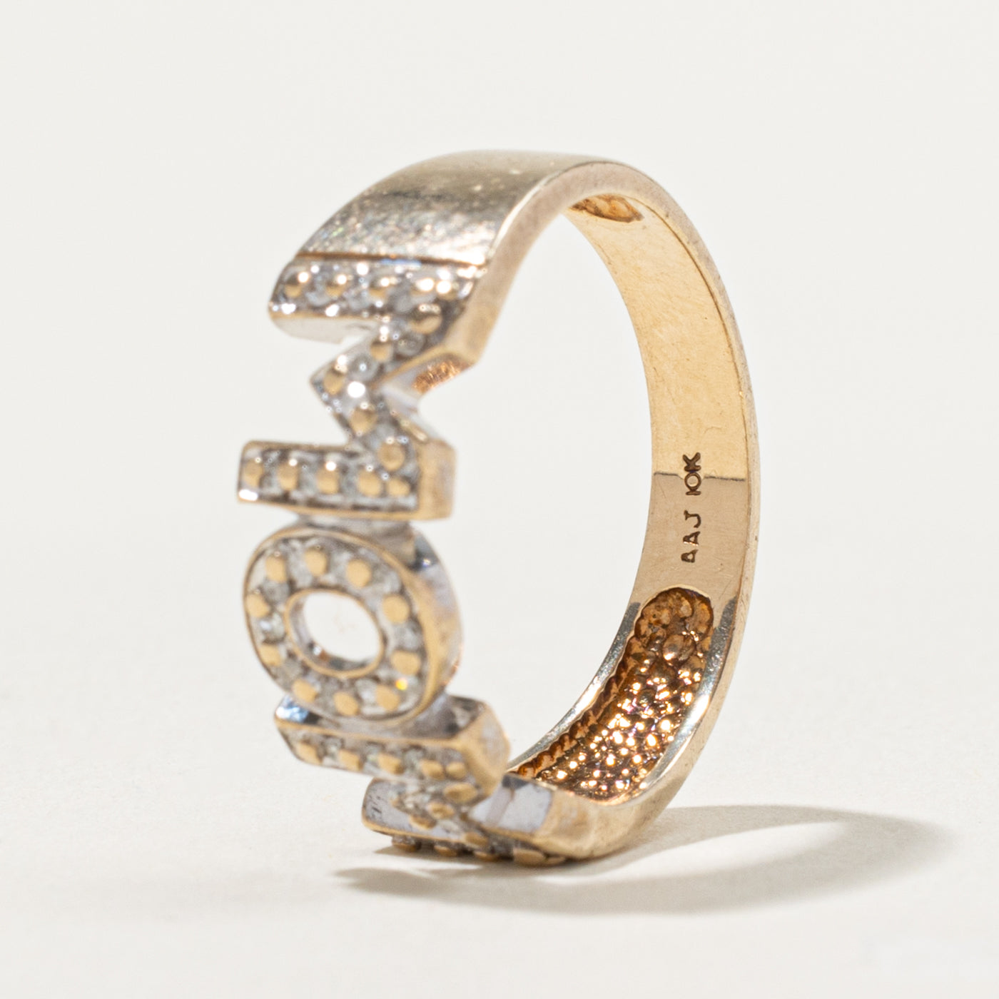 10k Diamond "MOM" Ring | SZ 7