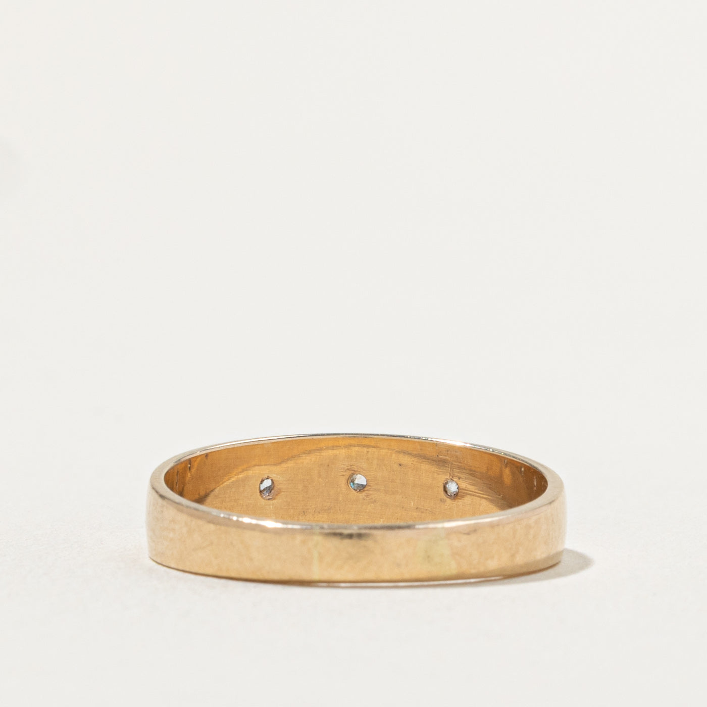 10k Three Stone Star Set Diamond Band | SZ 8