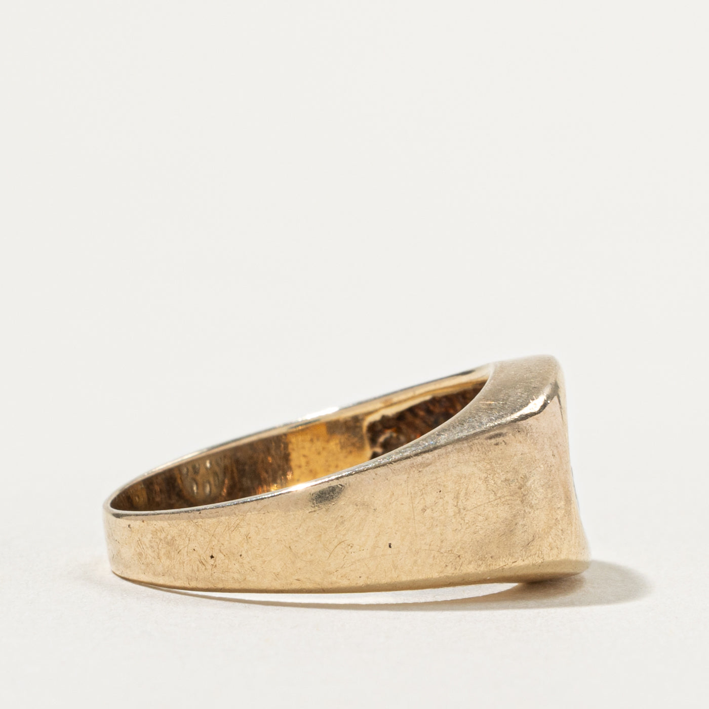 10k Diamond Oval Cluster Signet Ring | SZ 9.75