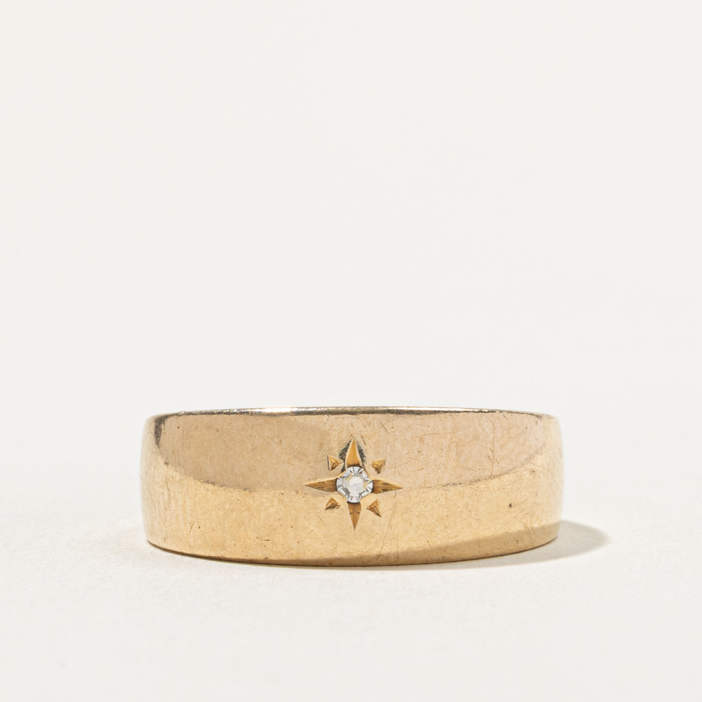 10k Star Set Diamond Band | SZ 8.75