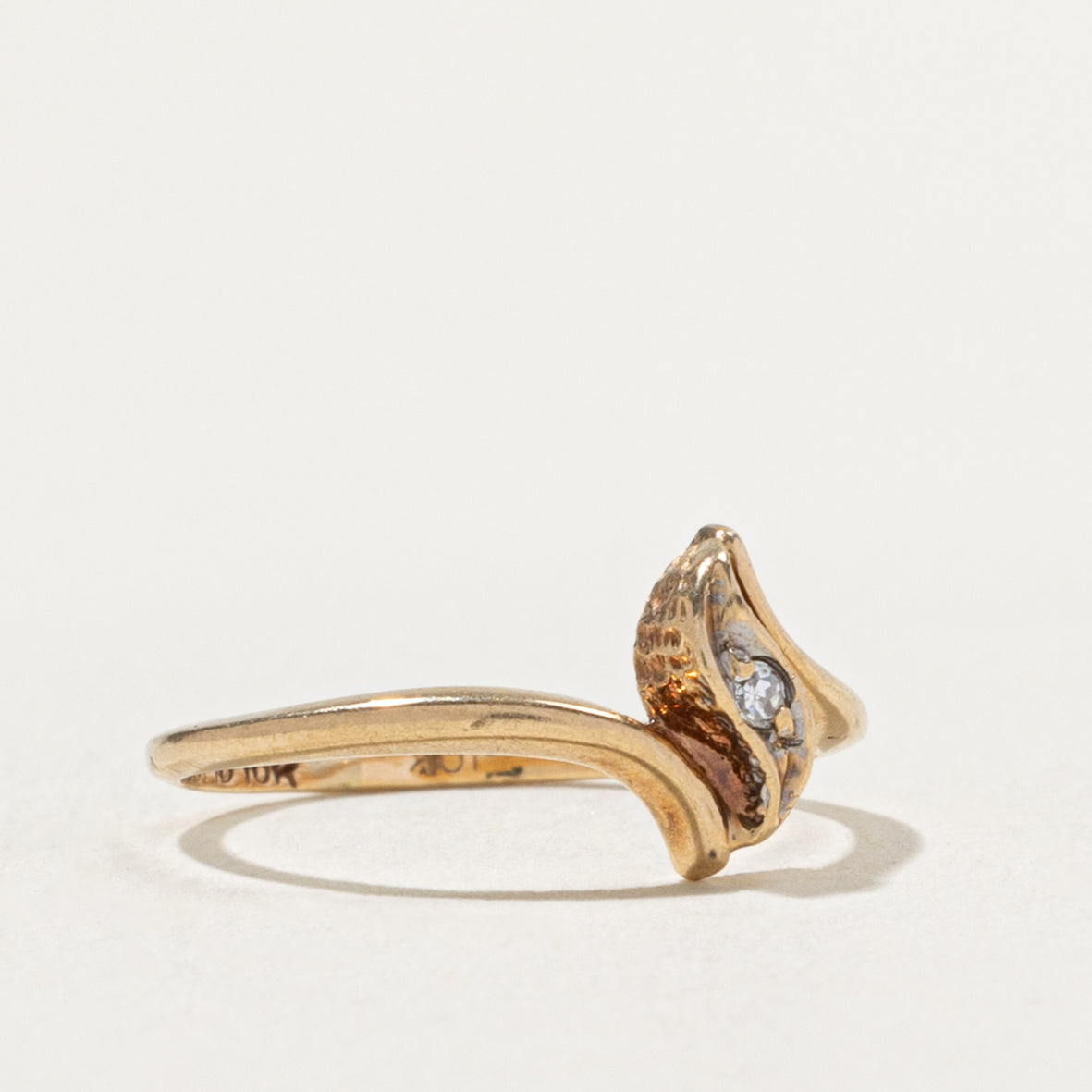 10k Diamond Wave Bypass Ring | SZ 3.5