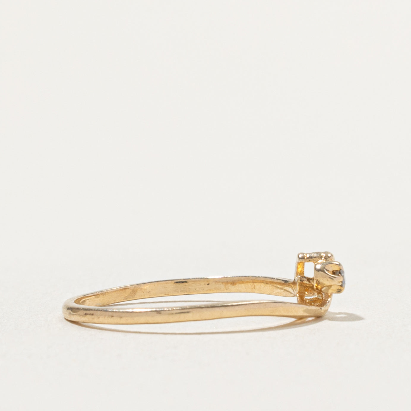 10k Diamond Twisted Abstract Ring | SZ 5.25