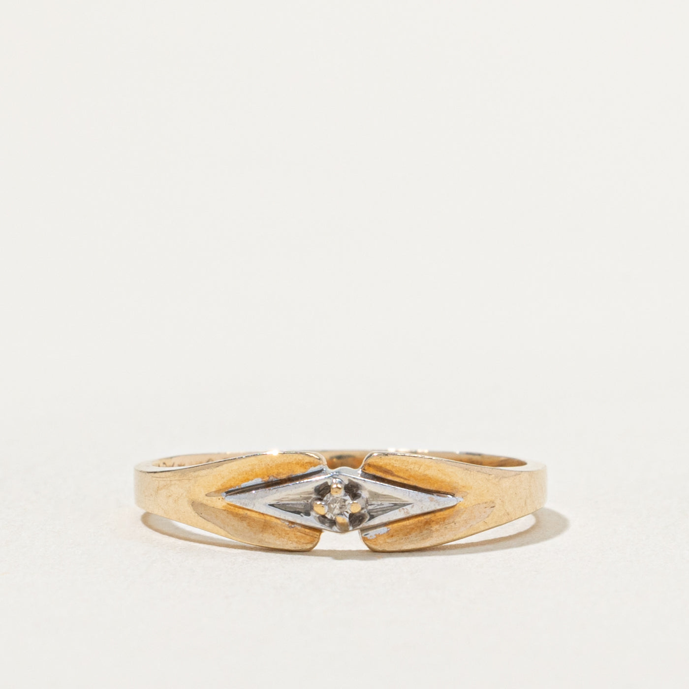 10k Diamond Rhombus Geometric Ring | SZ 6