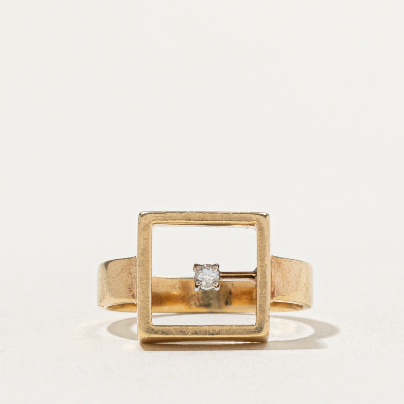 14k Floating Diamond Geometric Ring | SZ 2.75