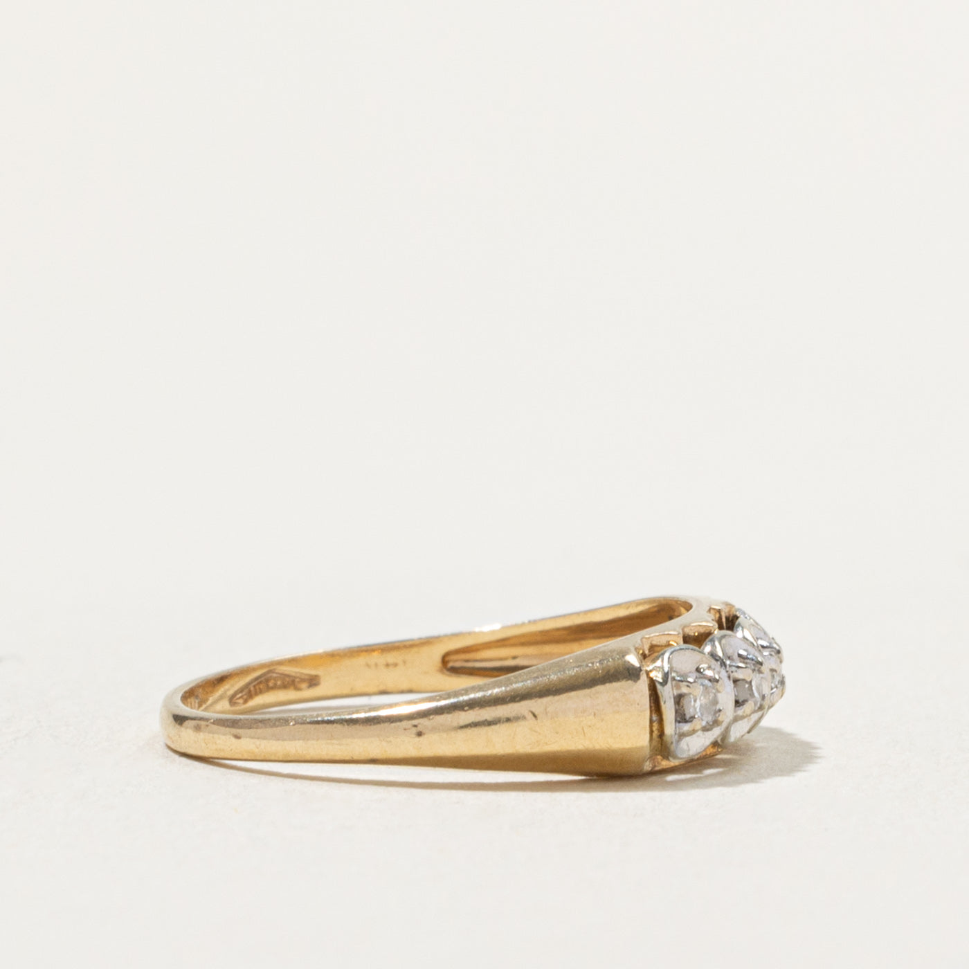 14k Illusion Set Five Stone Diamond Ring | SZ 6.5