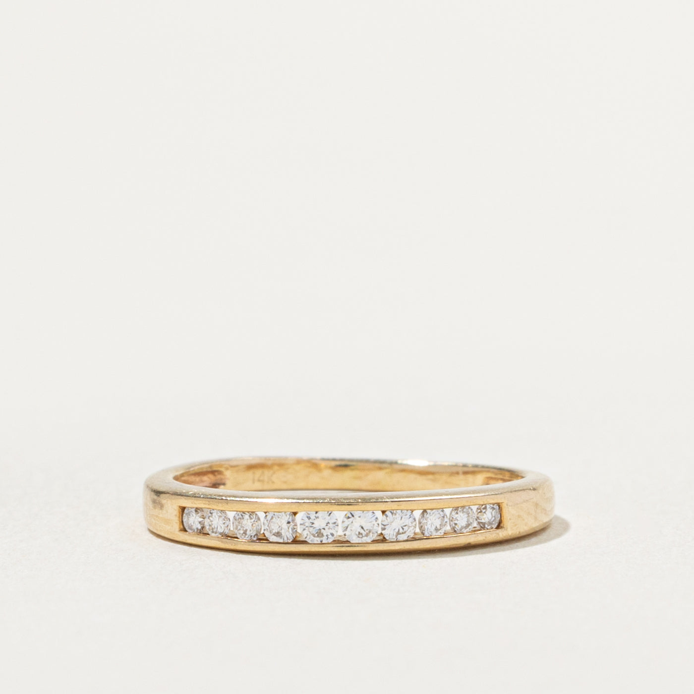 14k Channel Set Semi Eternity Diamond Band | SZ 4.5