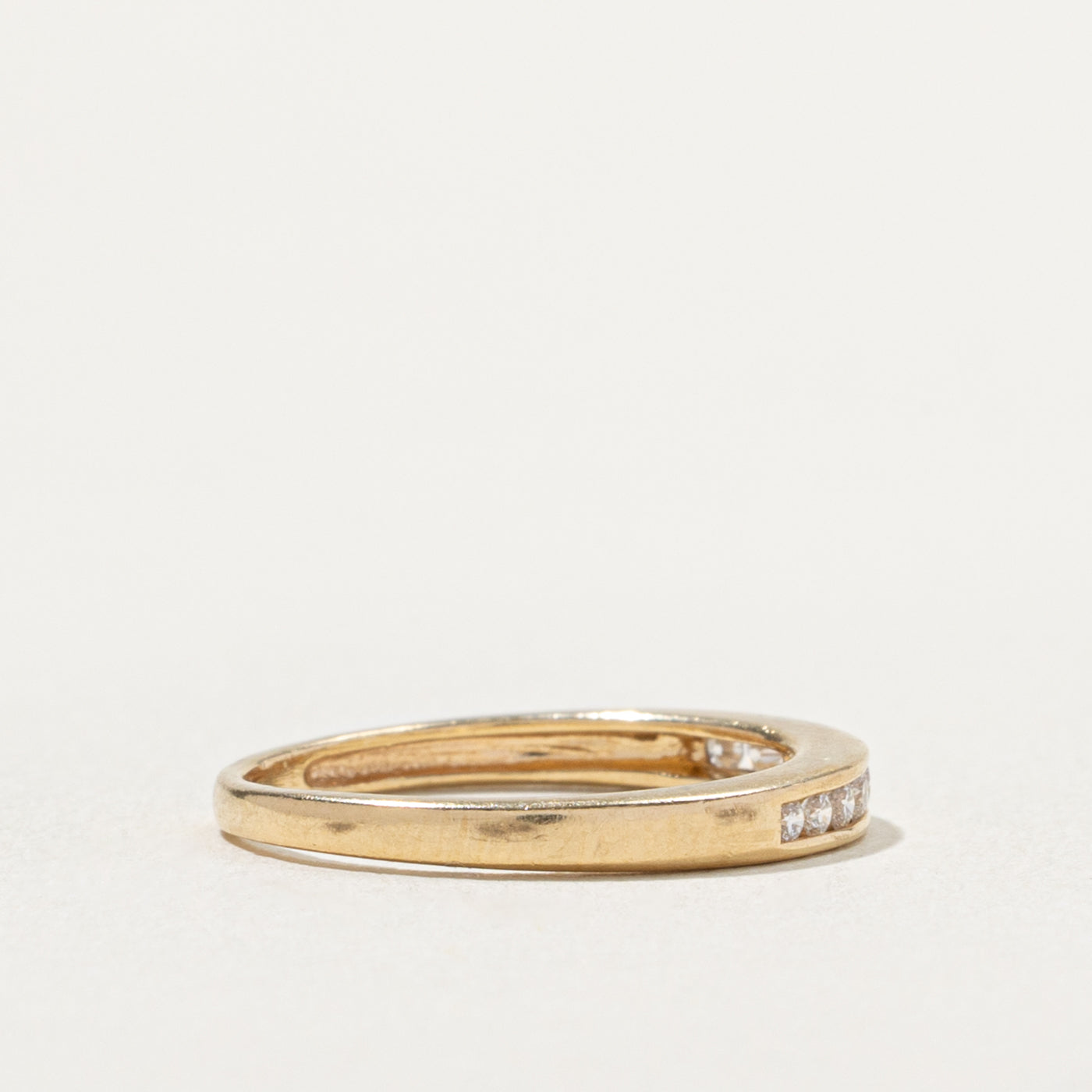 14k Channel Set Semi Eternity Diamond Band | SZ 4.5