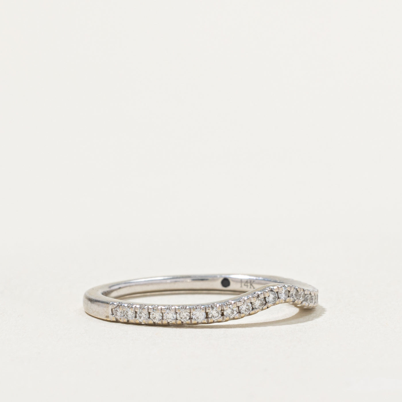 ‘Vera Wang’ 14k Semi Eternity Diamond Contour Band | SZ 6.5