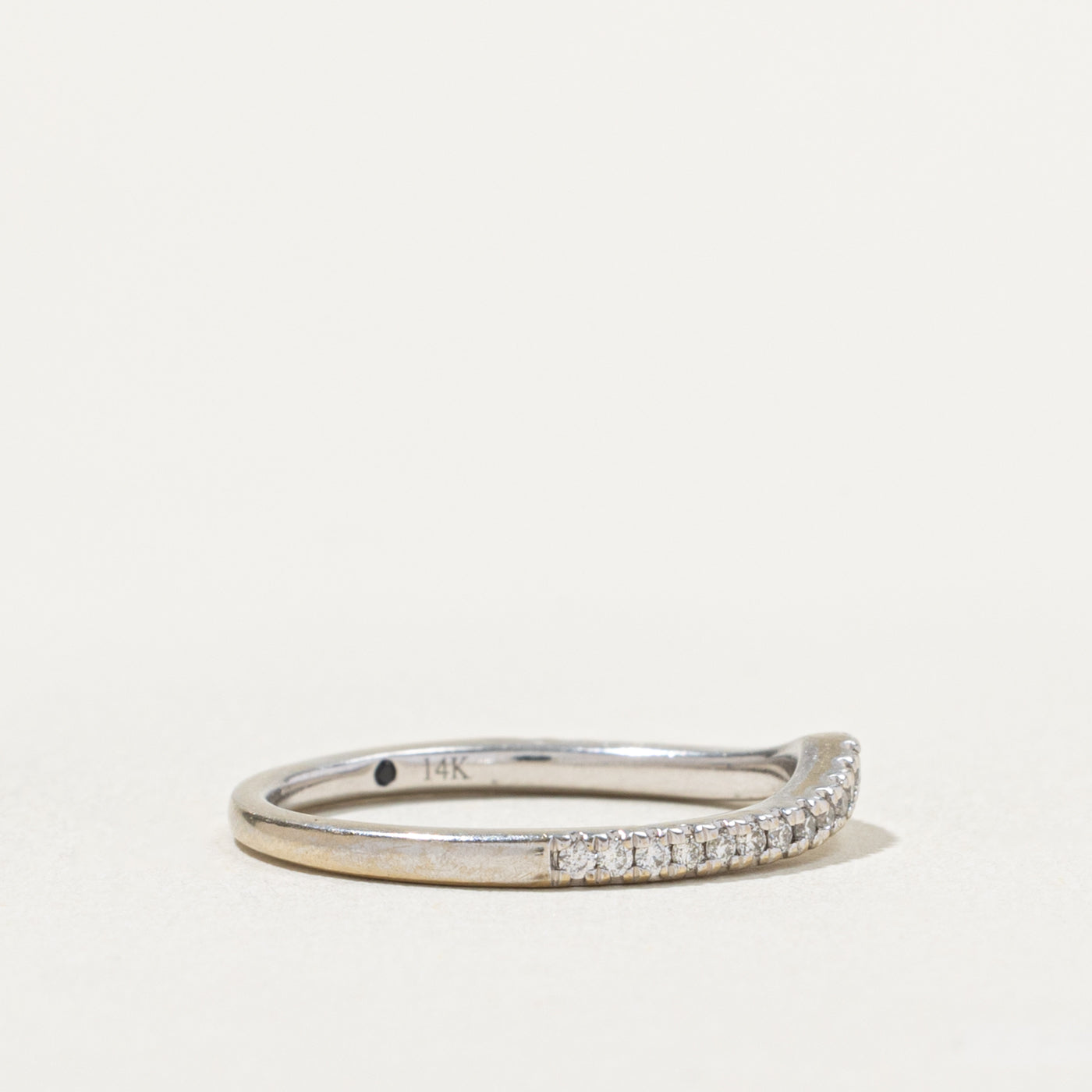‘Vera Wang’ 14k Semi Eternity Diamond Contour Band | SZ 6.5