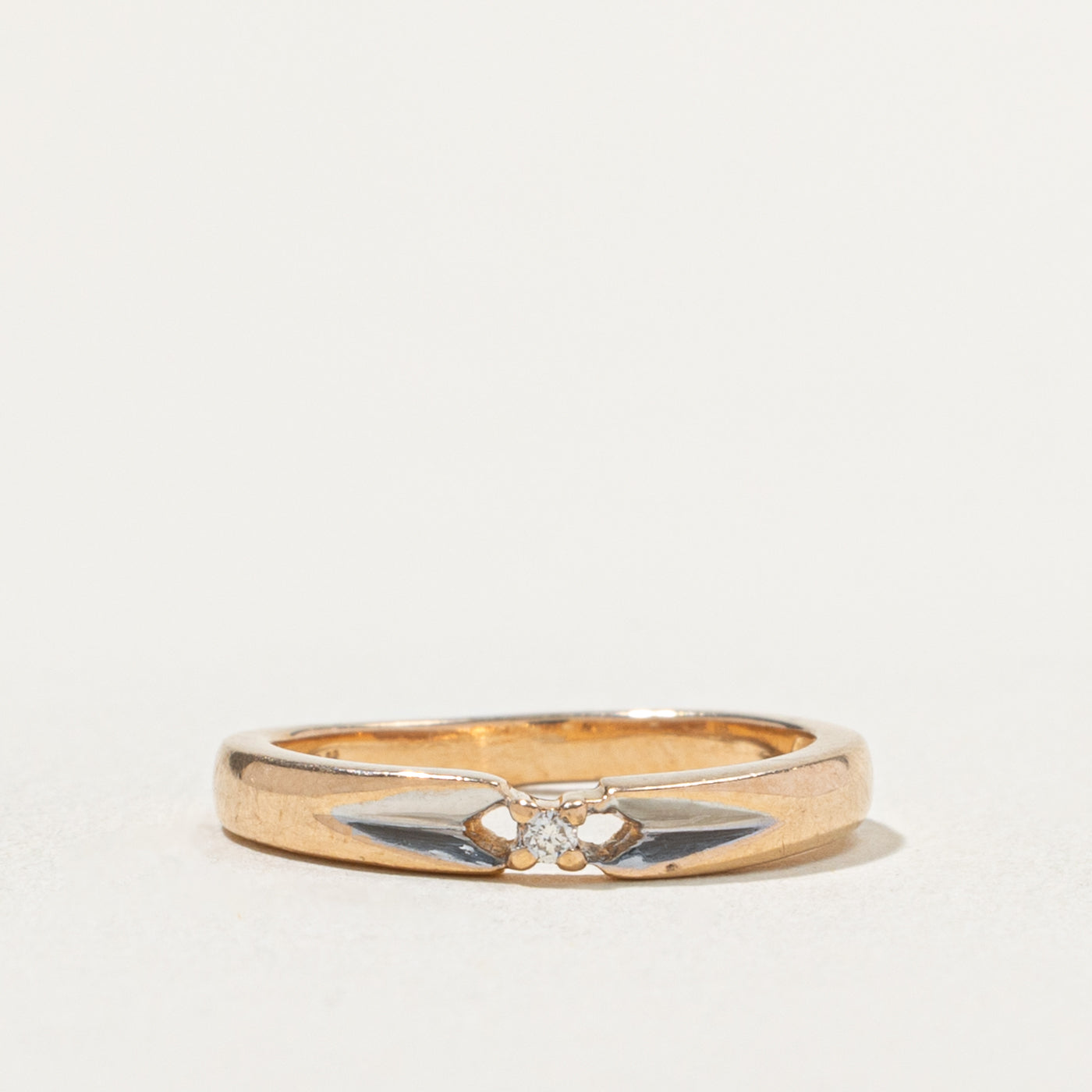 14k Single Diamond Openwork Band | SZ 4.25