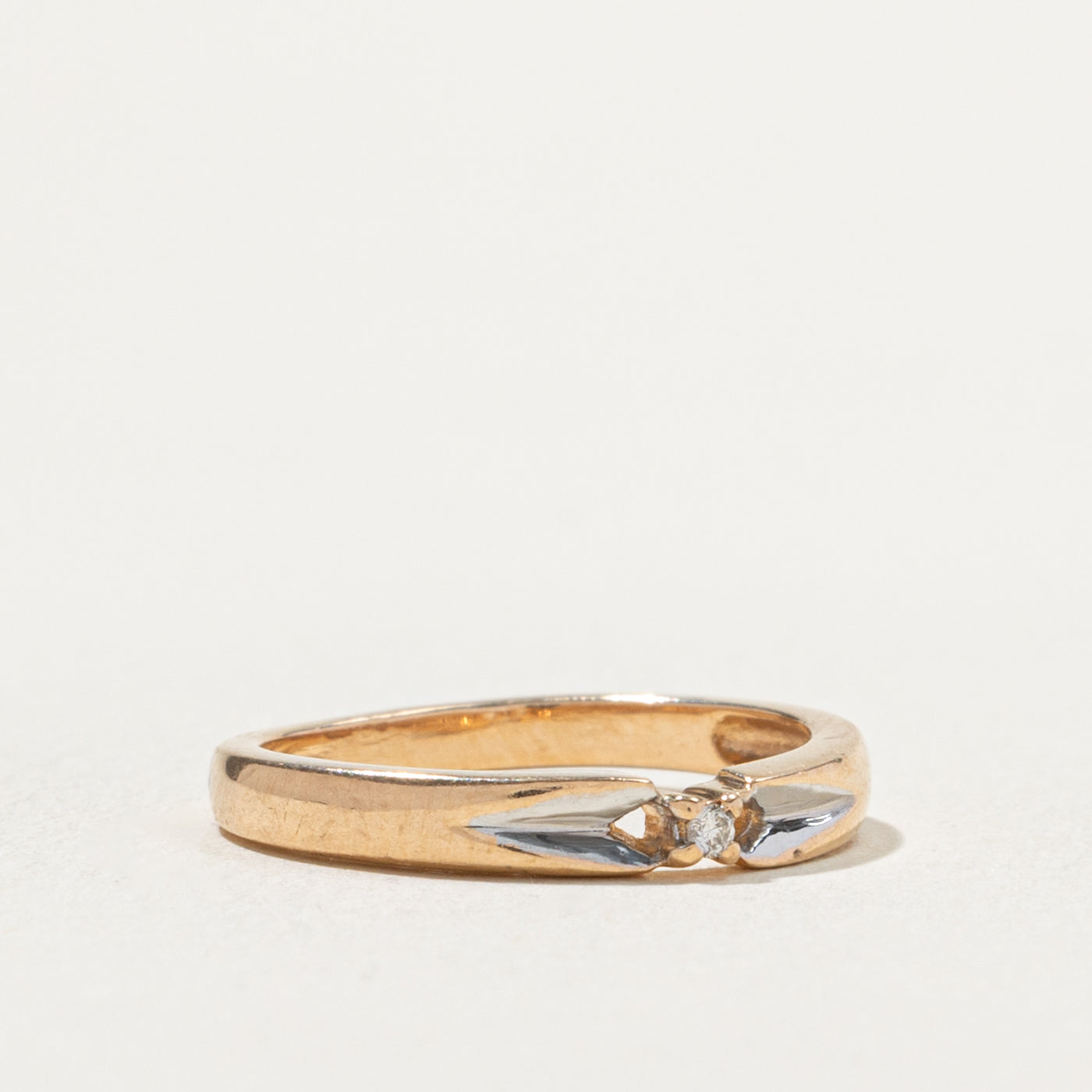 14k Single Diamond Openwork Band | SZ 4.25