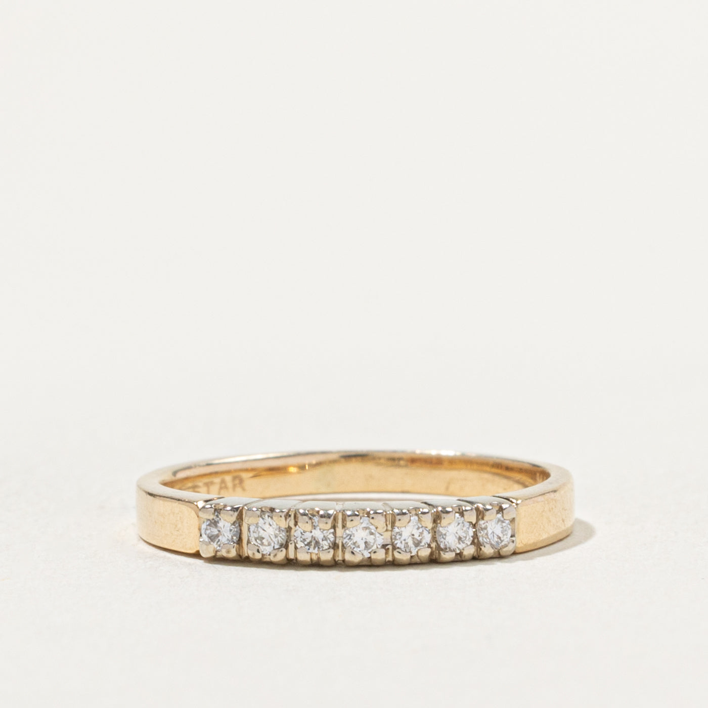 14k Seven Stone Round Brilliant Diamond Band | SZ 5