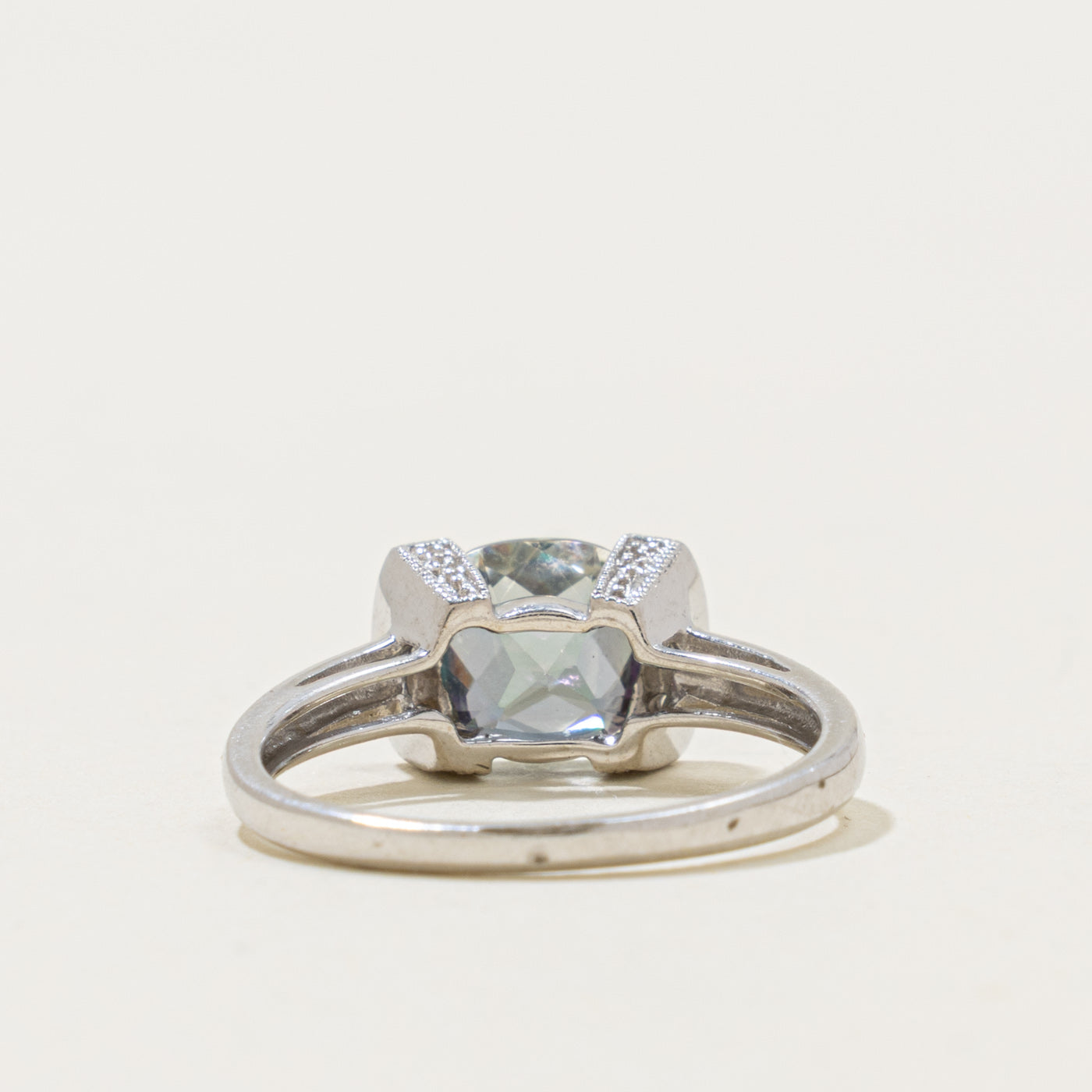 10k Mystic Topaz & Diamond Accented Ring | 1.50ct, 0.01ctw | SZ 7.25