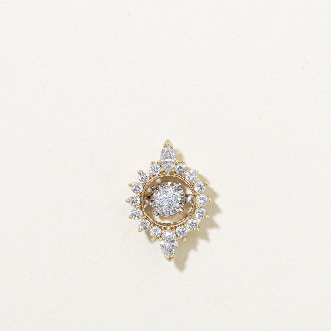 10k Multi Cut Diamond Cluster Pendant | 0.50ctw