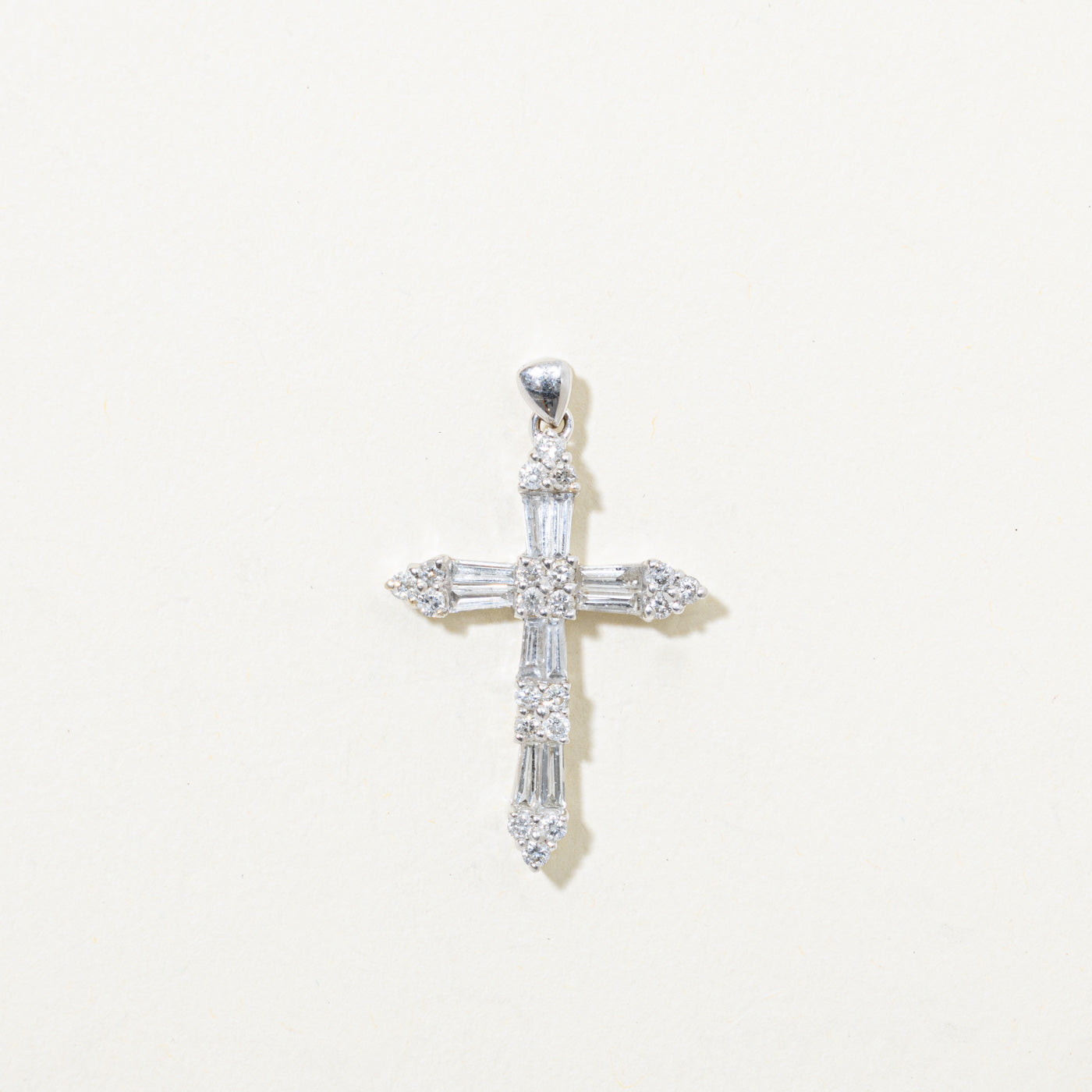 18k Multi Cut Diamond Cross Pendant | 0.50ctw