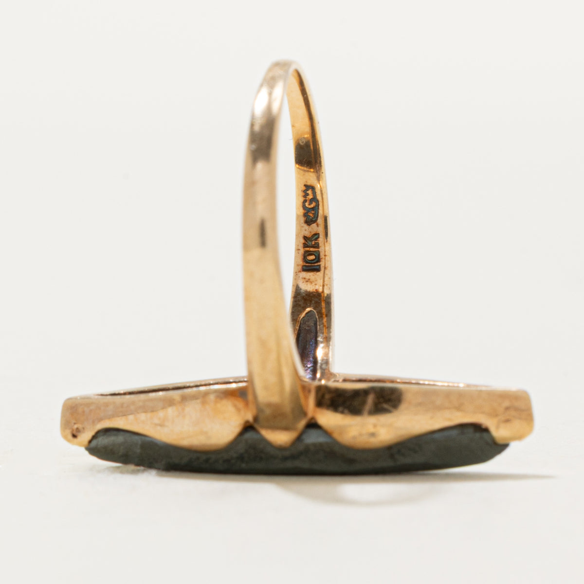 10k Marquise Cut Hematite Navette Ring | 6.00ct | SZ 7.75
