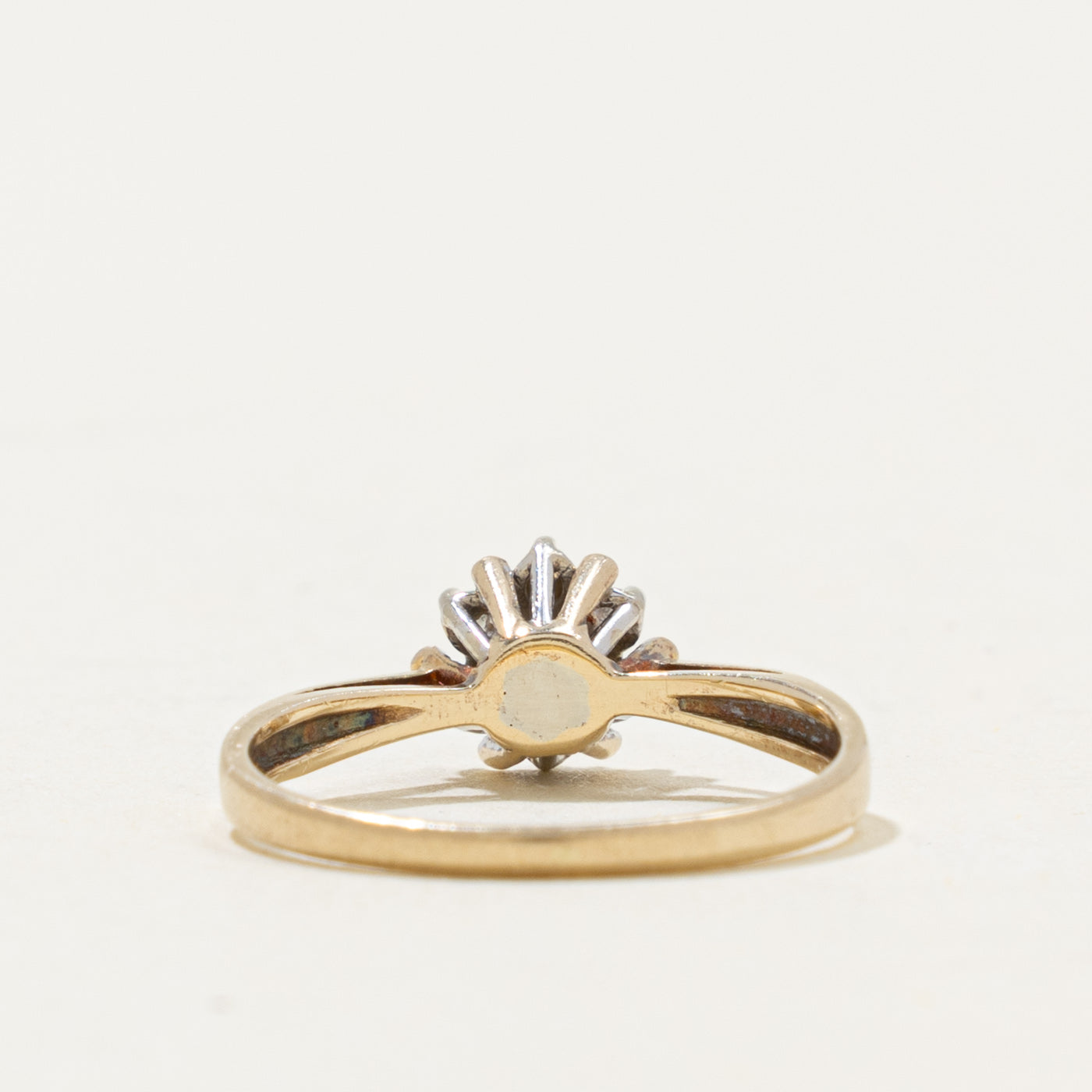 10k Opal & Diamond Floral Cluster Ring | 0.01ct, 0.02ctw | SZ 4.5