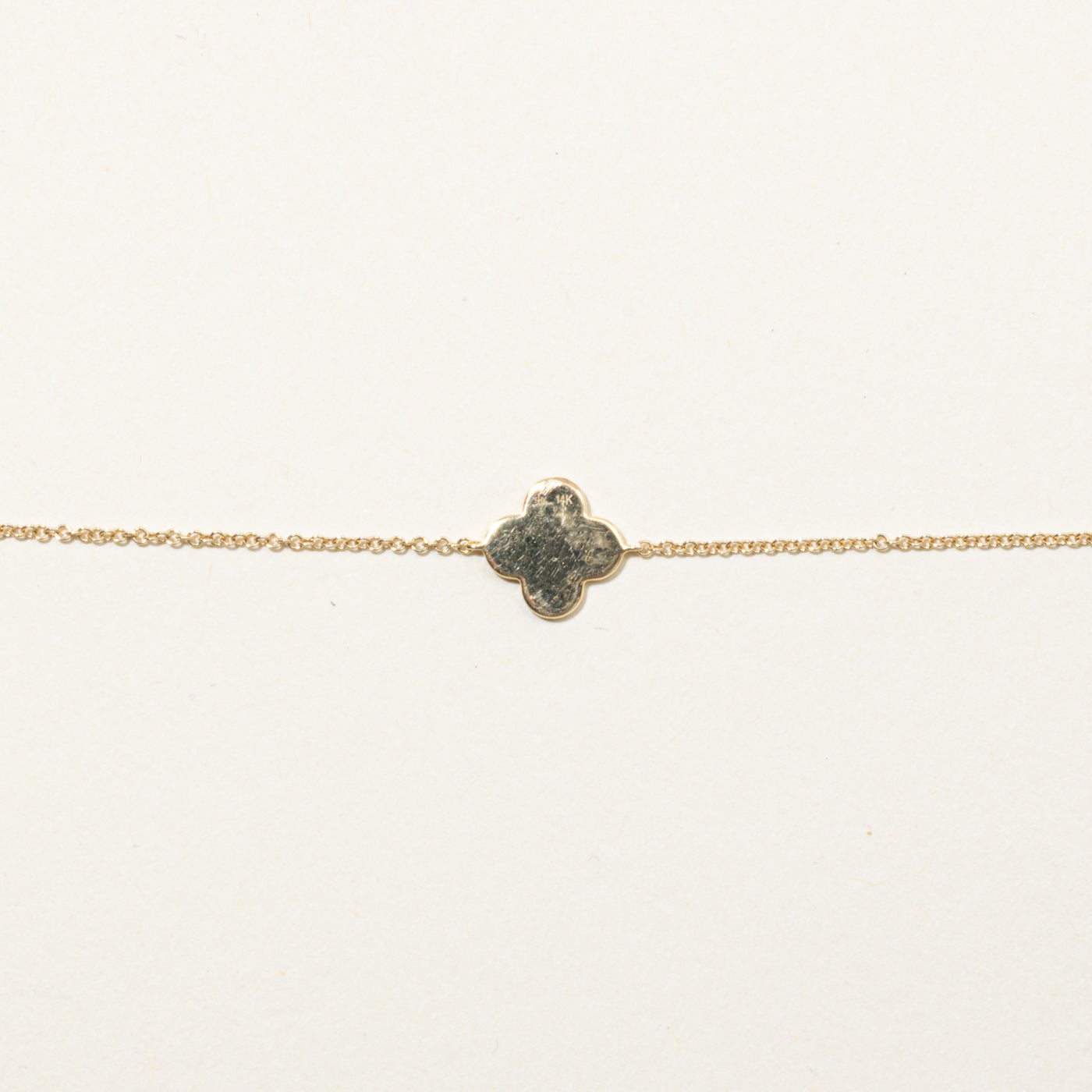 14k Diamond Four Leaf Clover Bracelet | 0.15ctw | 7"