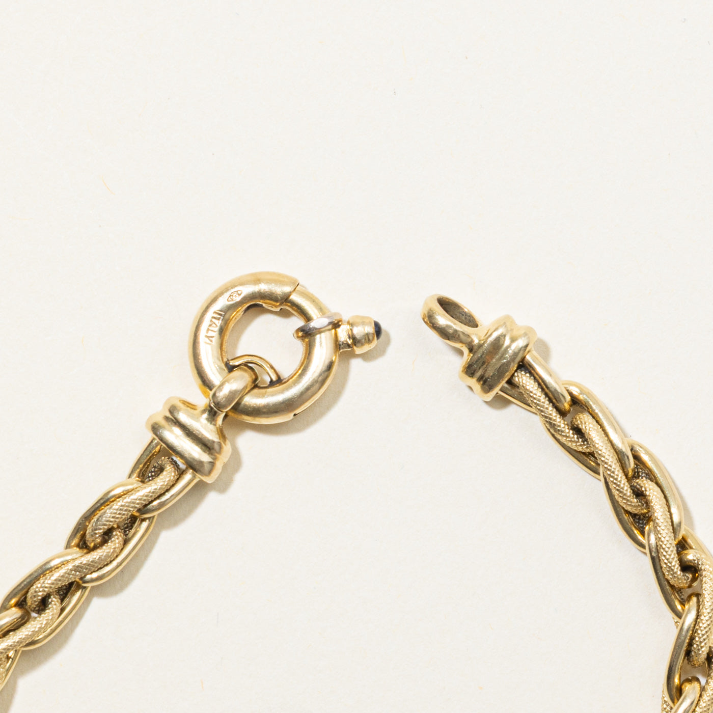 ‘Birks’ Italian 18k Rope Chain Bracelet | 0.05ct | 7.5"