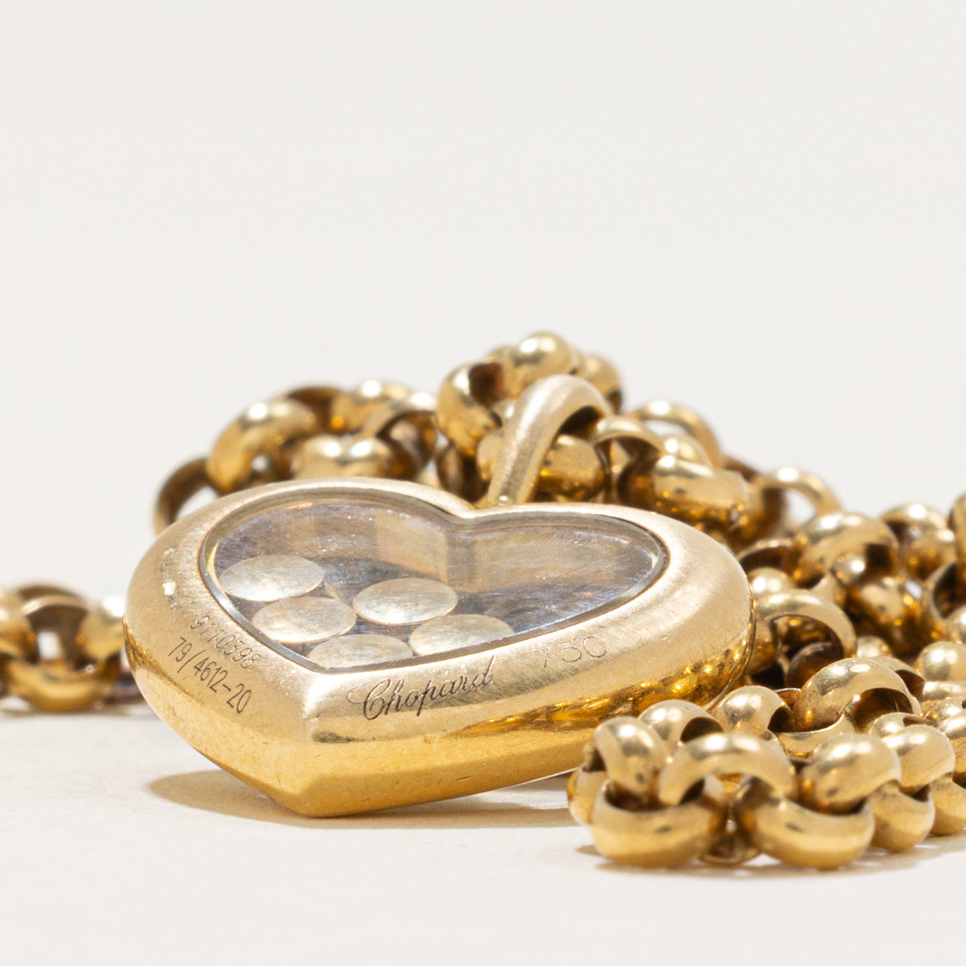 'Chopard' 18k Happy Icons Heart Pendant Necklace | 0.28ctw | 17"
