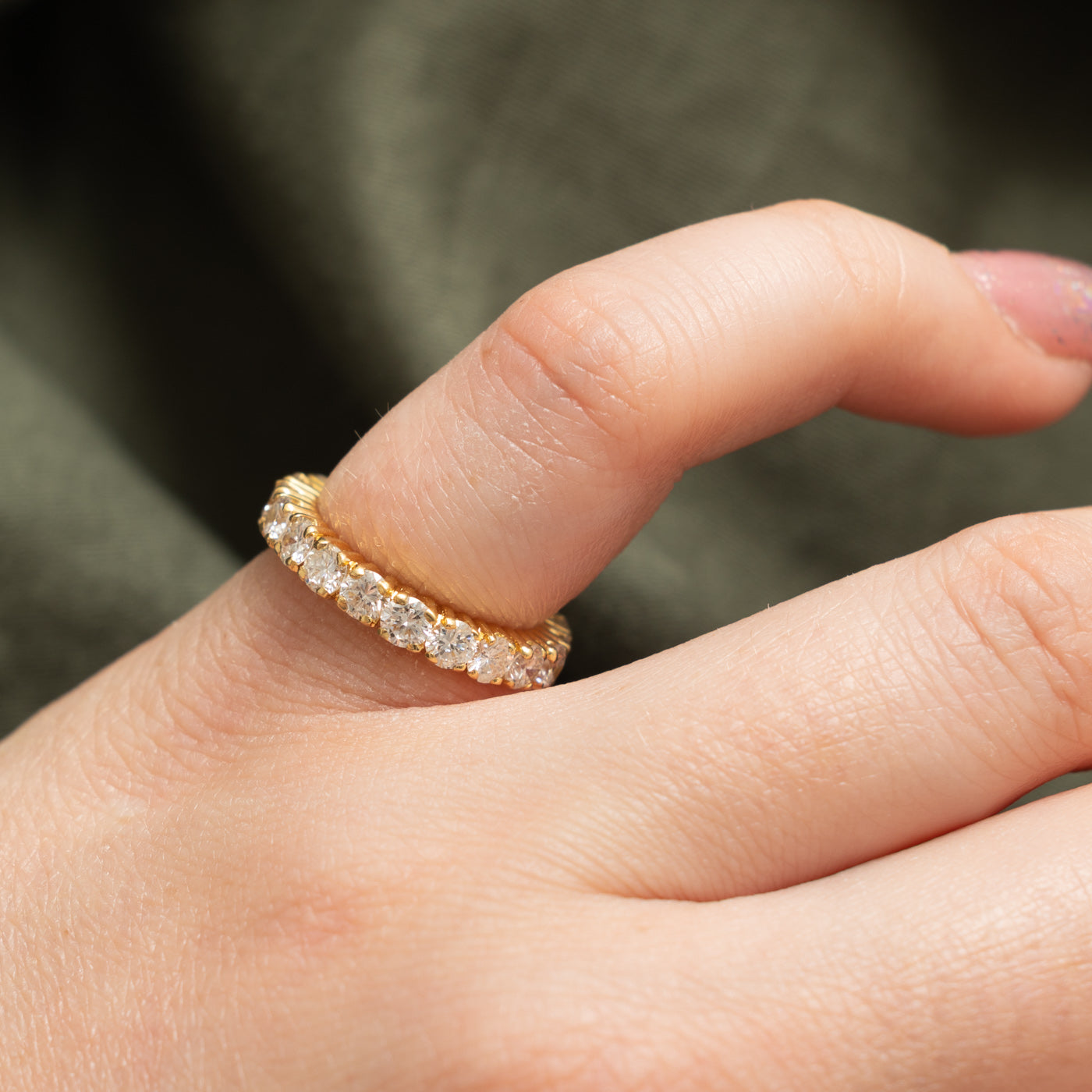 18k Eternity Diamond Ring | 2.2 ctw Si1/Si2  H/I | SZ 4.25