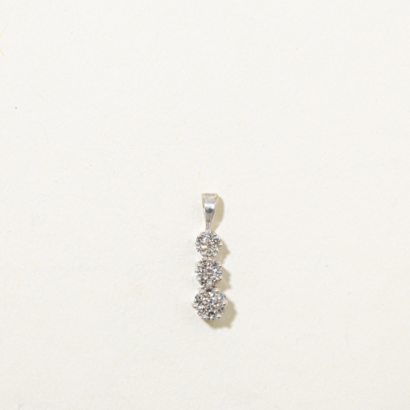 14k Diamond Multi Cluster Drop Pendant | 0.13ctw