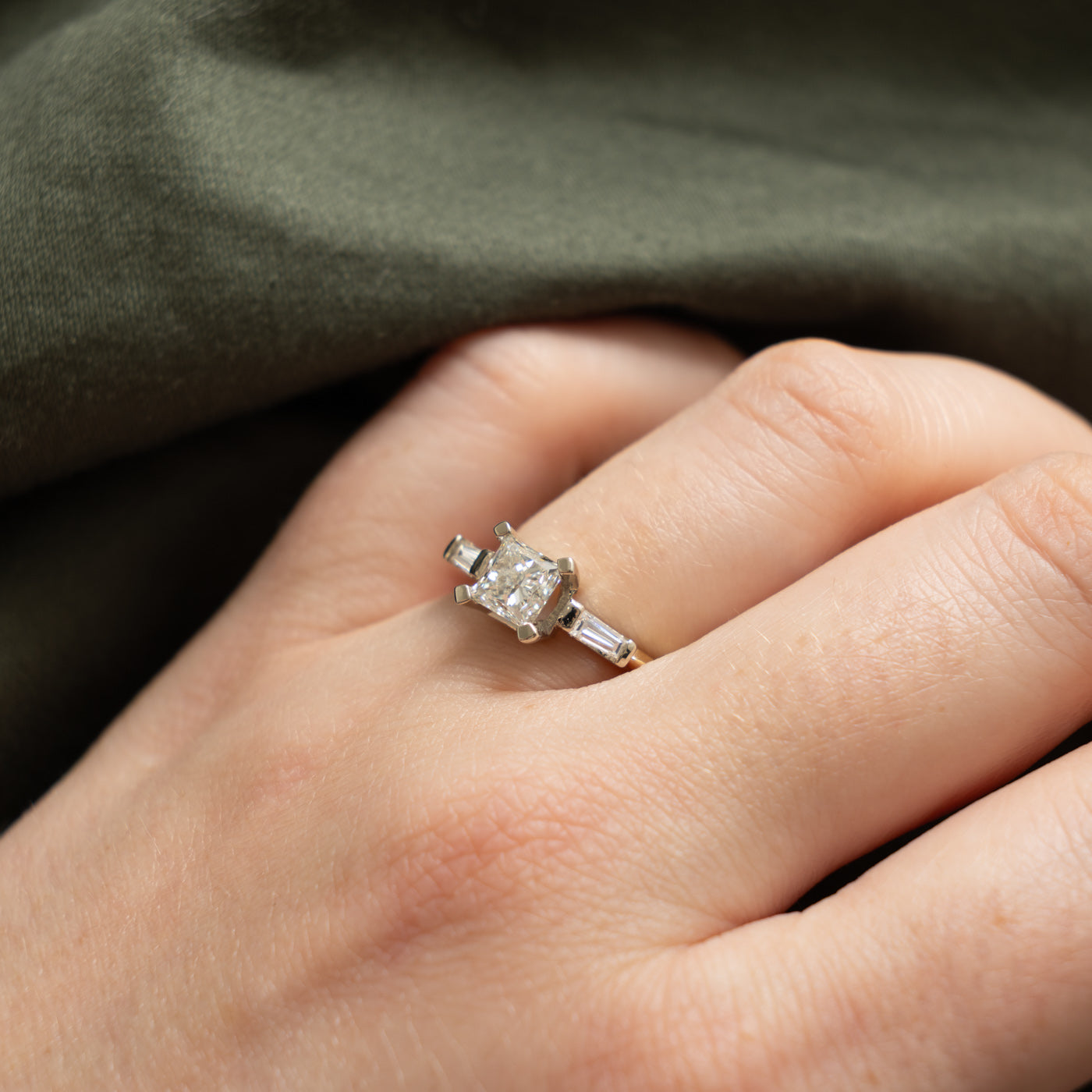 '100 Ways' 14k Two Tone Princess Diamond Accented Ring | 1.01ct I2 H/I, 0.20ct | SZ 5.75