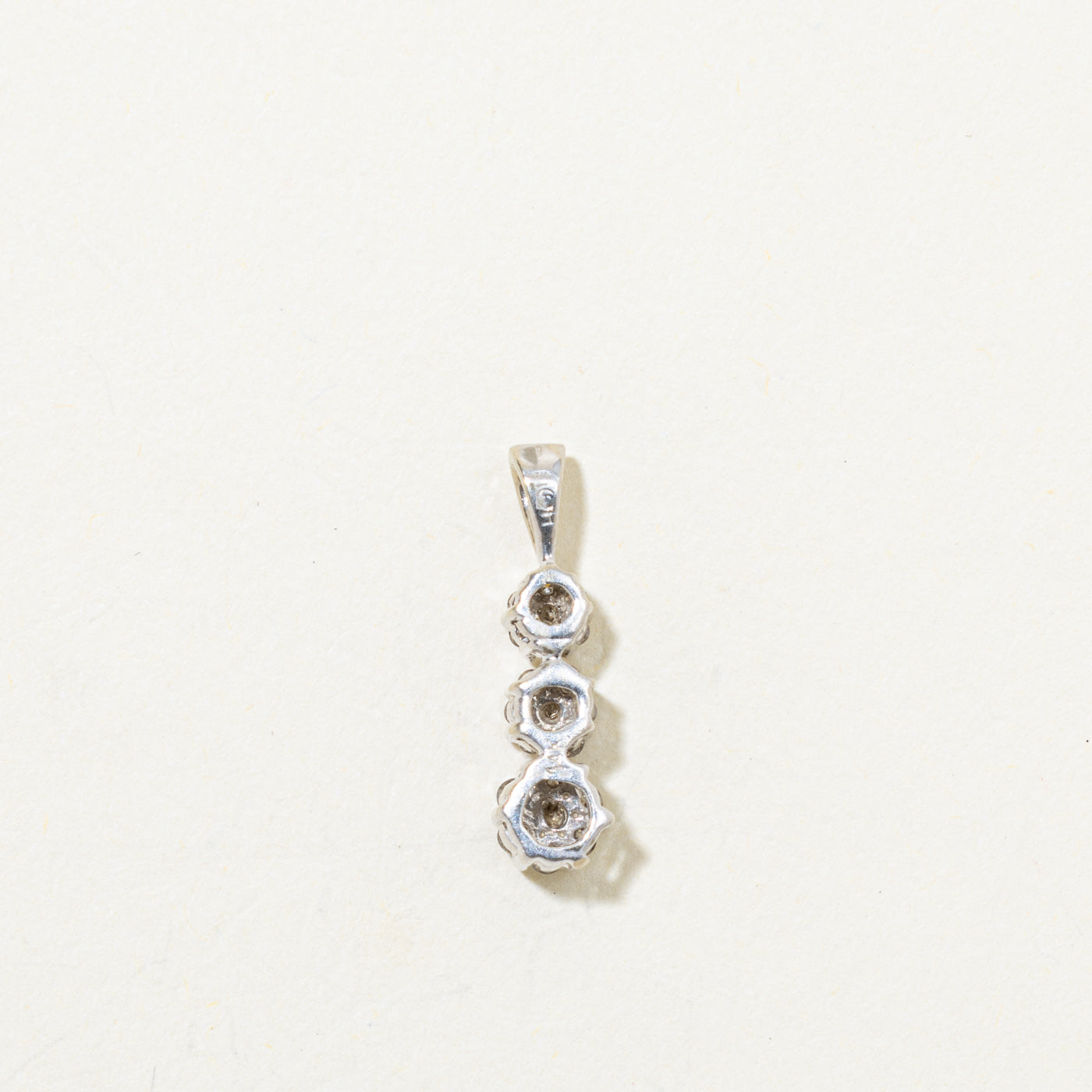 14k Diamond Multi Cluster Drop Pendant | 0.13ctw