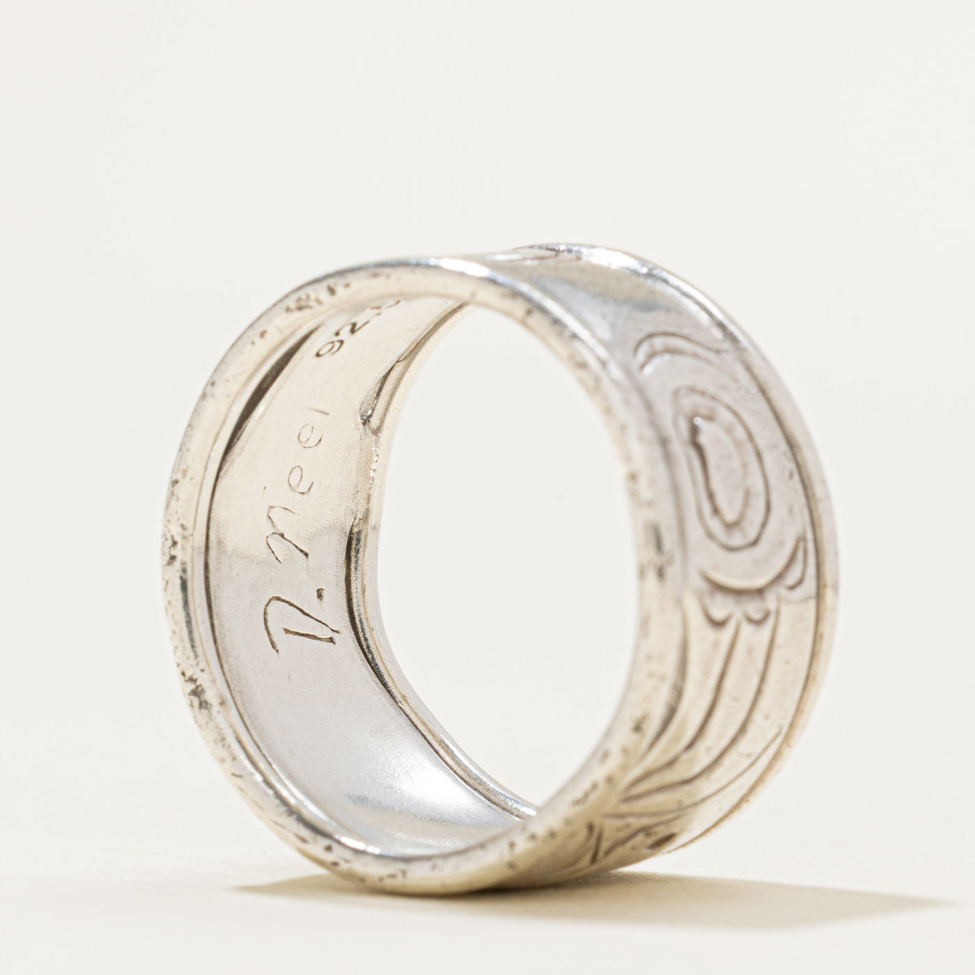 'David Neel' Sterling Silver & 14k Gold Indigenous Bear Ring | 11mm | SZ 6.5