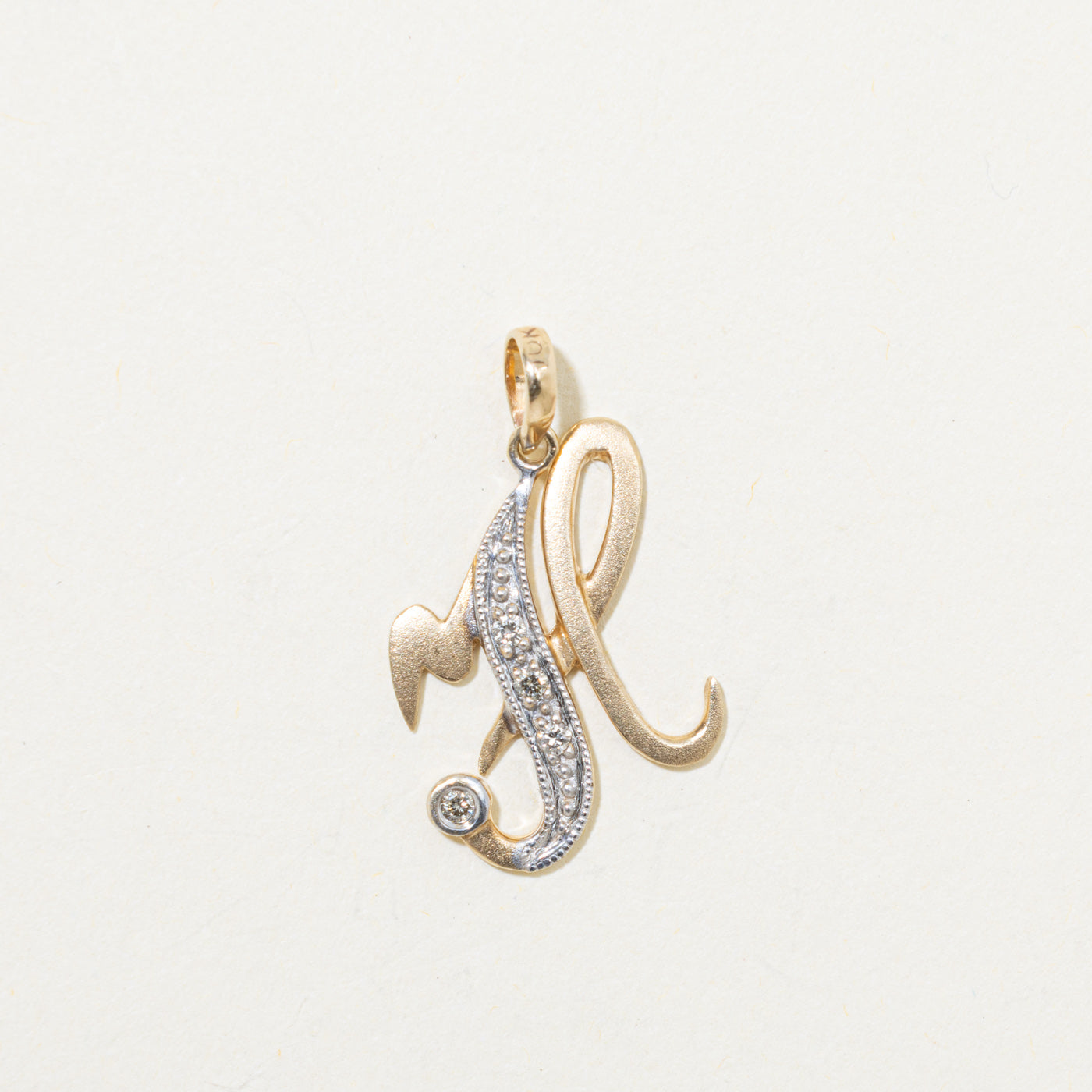 10k Diamond "H" Initial Pendant | 0.06ctw