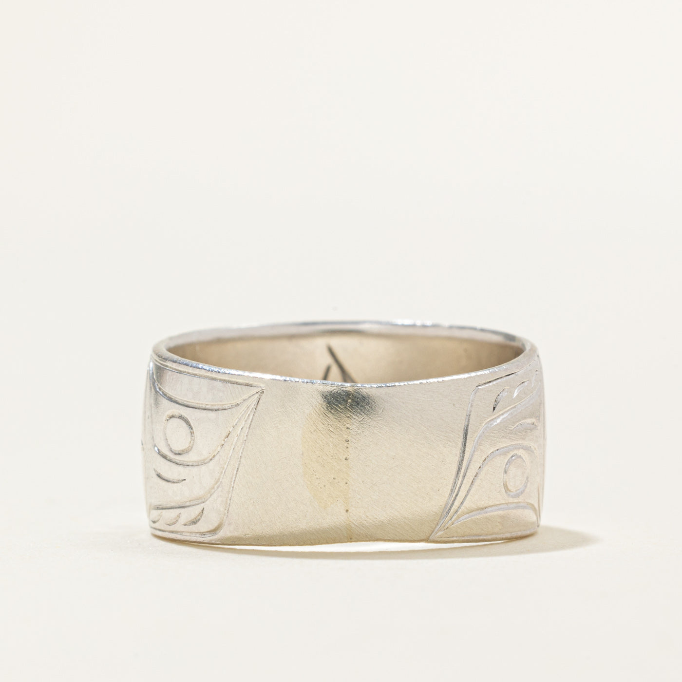 'Nancy Dawson' Sterling Silver Indigenous Carved Eagle Ring | 9.9mm | SZ 7.5