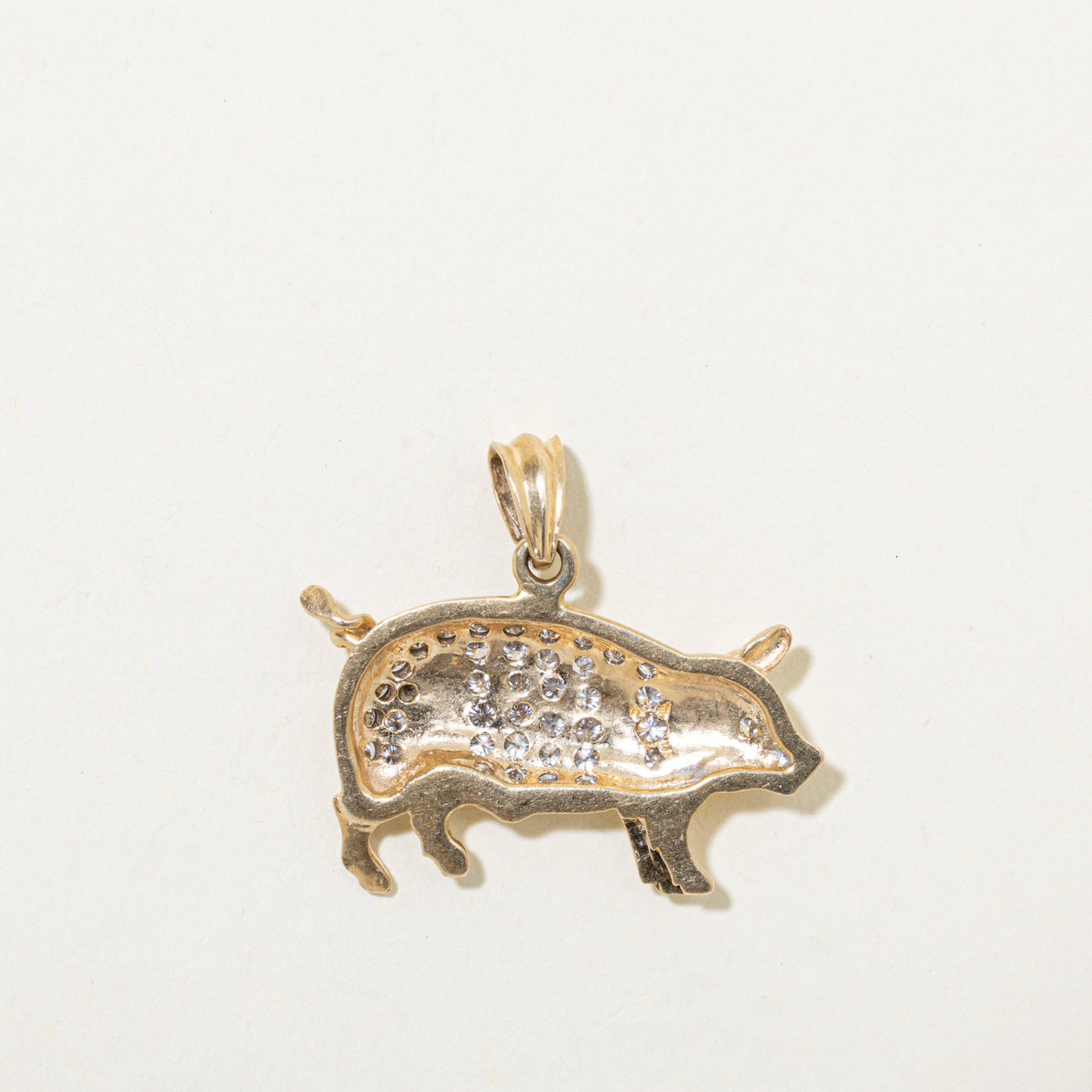 14k Diamond Pig Pendant | 0.59ctw