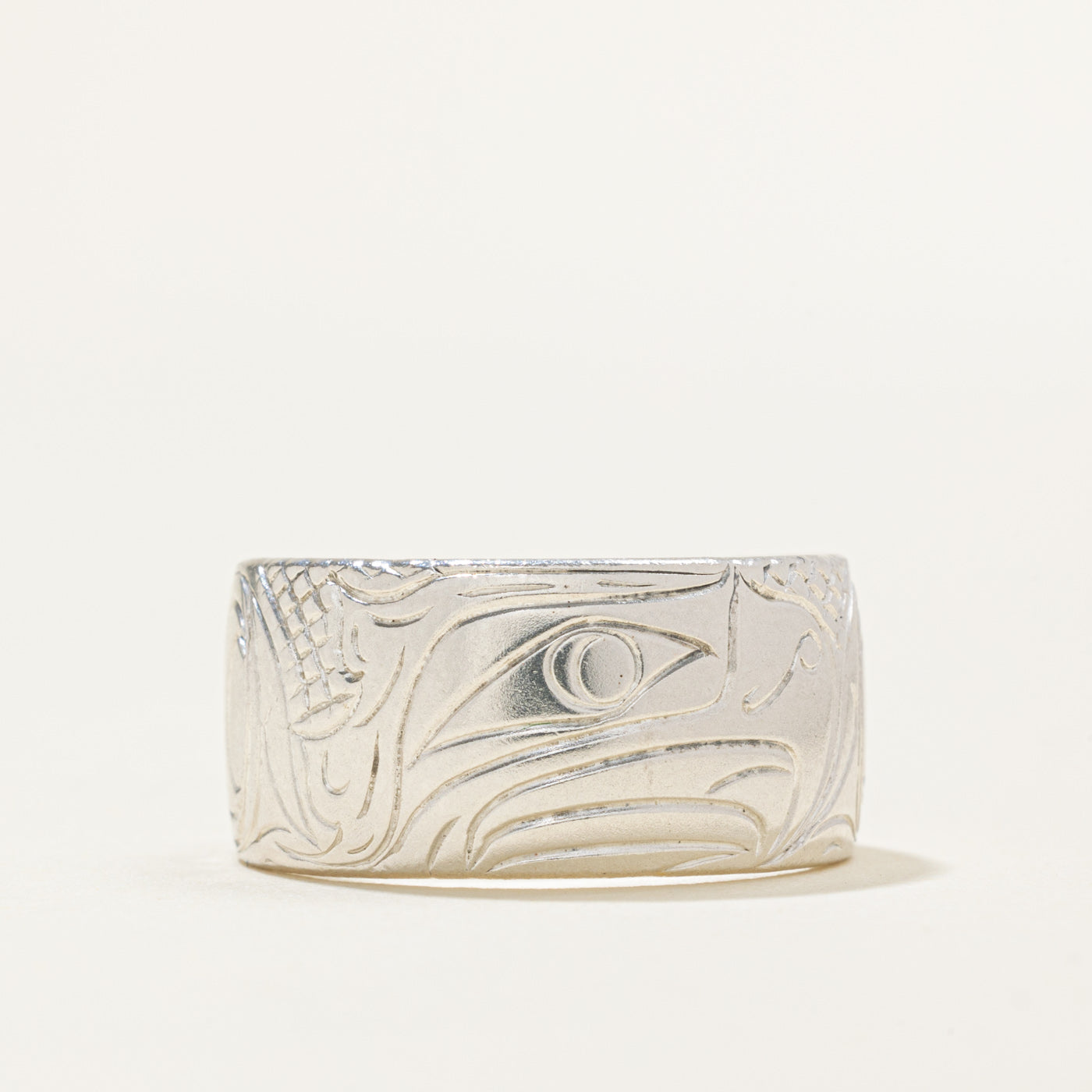 'Nancy Dawson' Sterling Silver Indigenous Carved Eagle Ring | 9.9mm | SZ 7.5