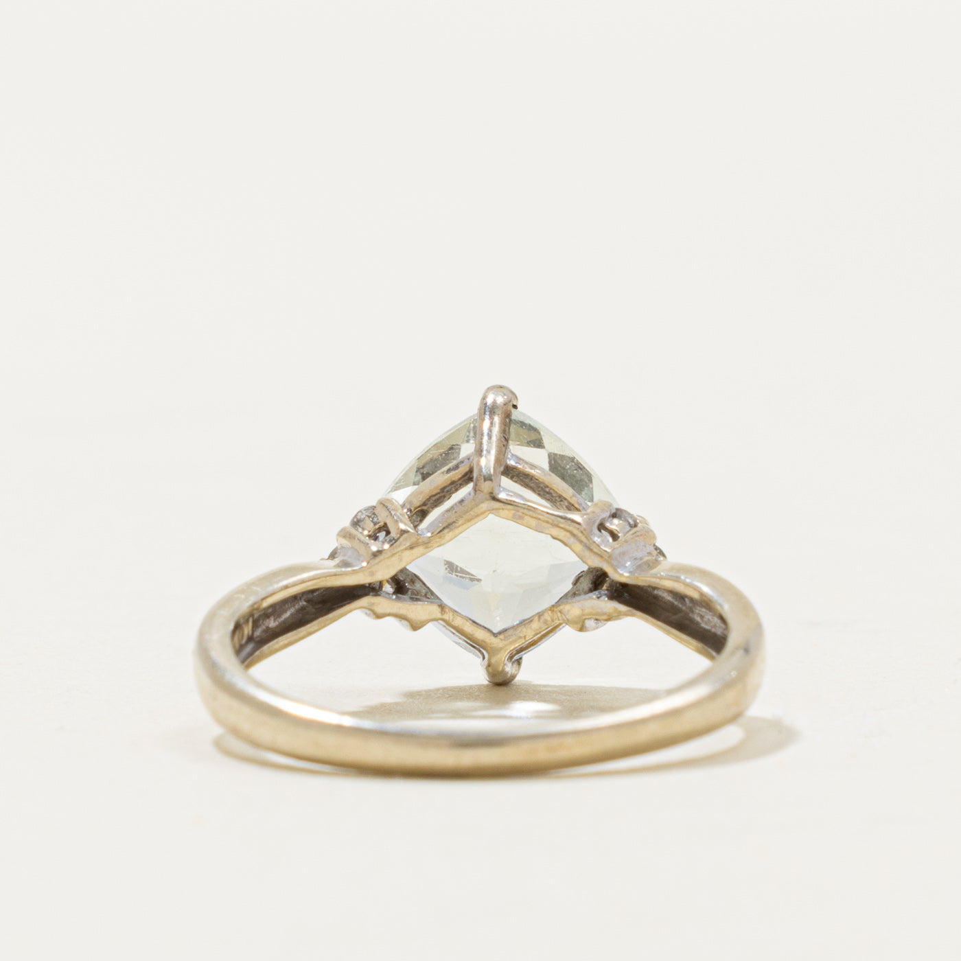 10k Prasiolite & Diamond Accented Ring | 2.00ct, 0.06ctw | SZ 6