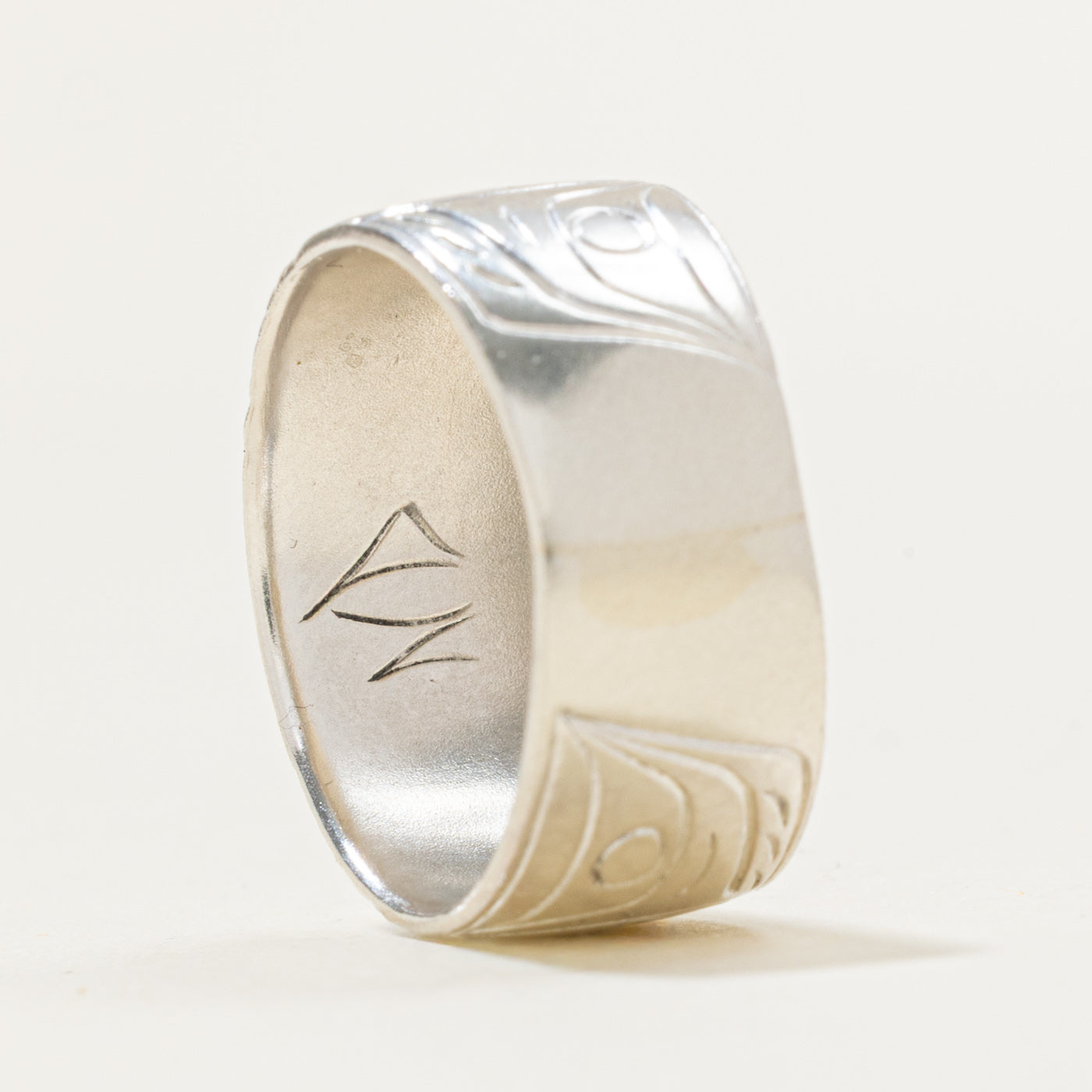 'Nancy Dawson' Sterling Silver Indigenous Carved Eagle Ring | 9.9mm | SZ 7.5