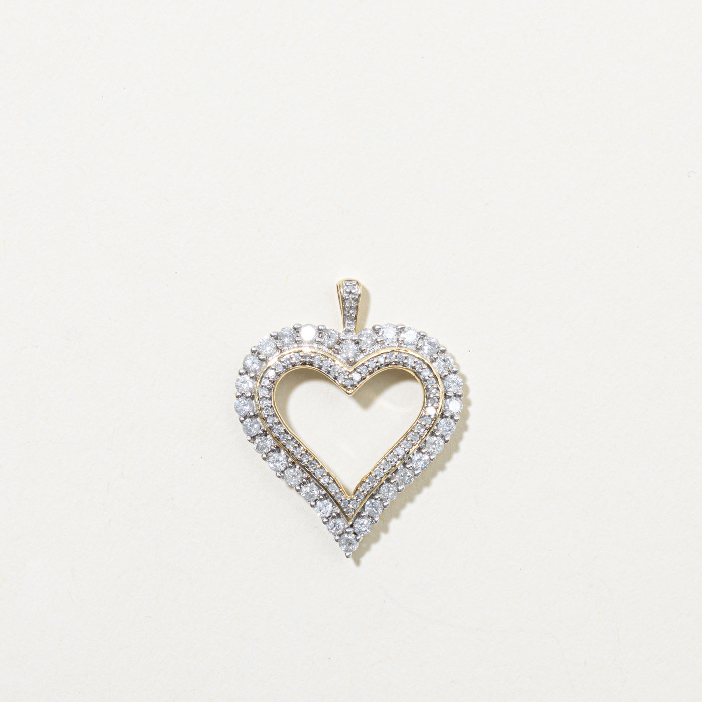 10k Diamond Heart Pendant | 0.80ctw