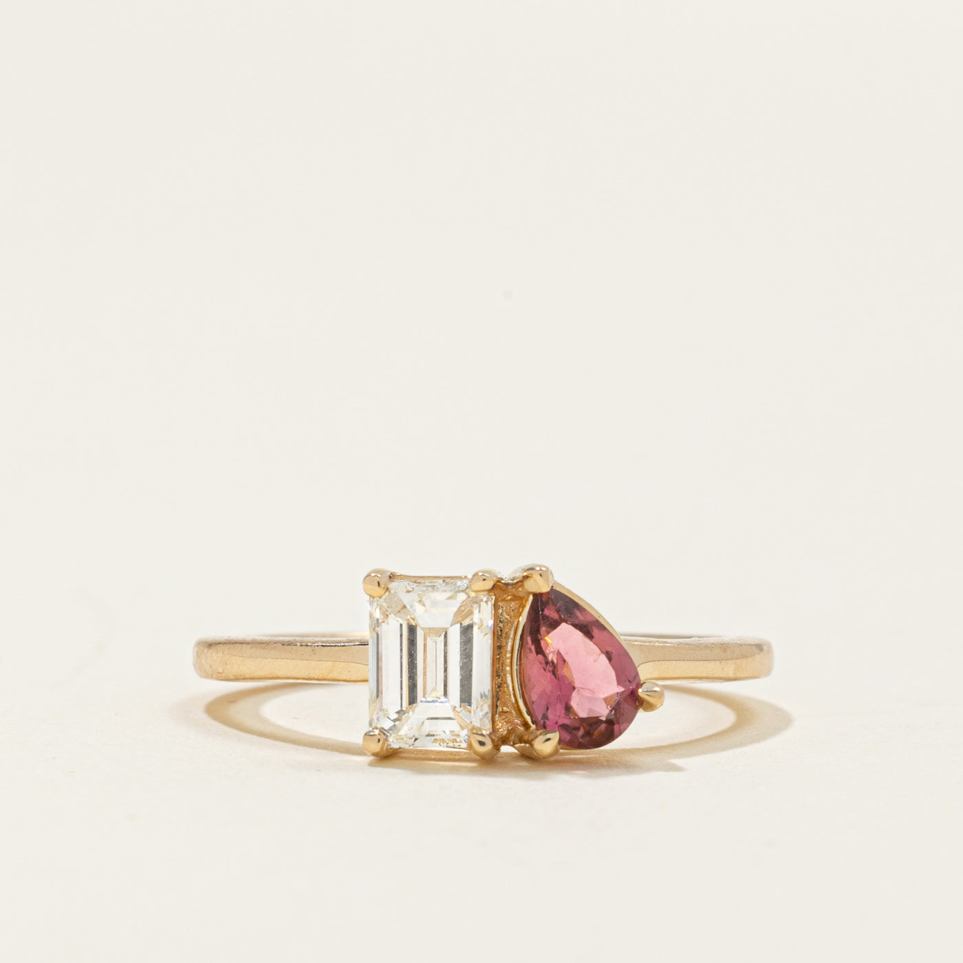 '100 Ways' Diamond and Tourmaline Toi et Moi Ring | 0.66ct, 0.36ct | SZ 7