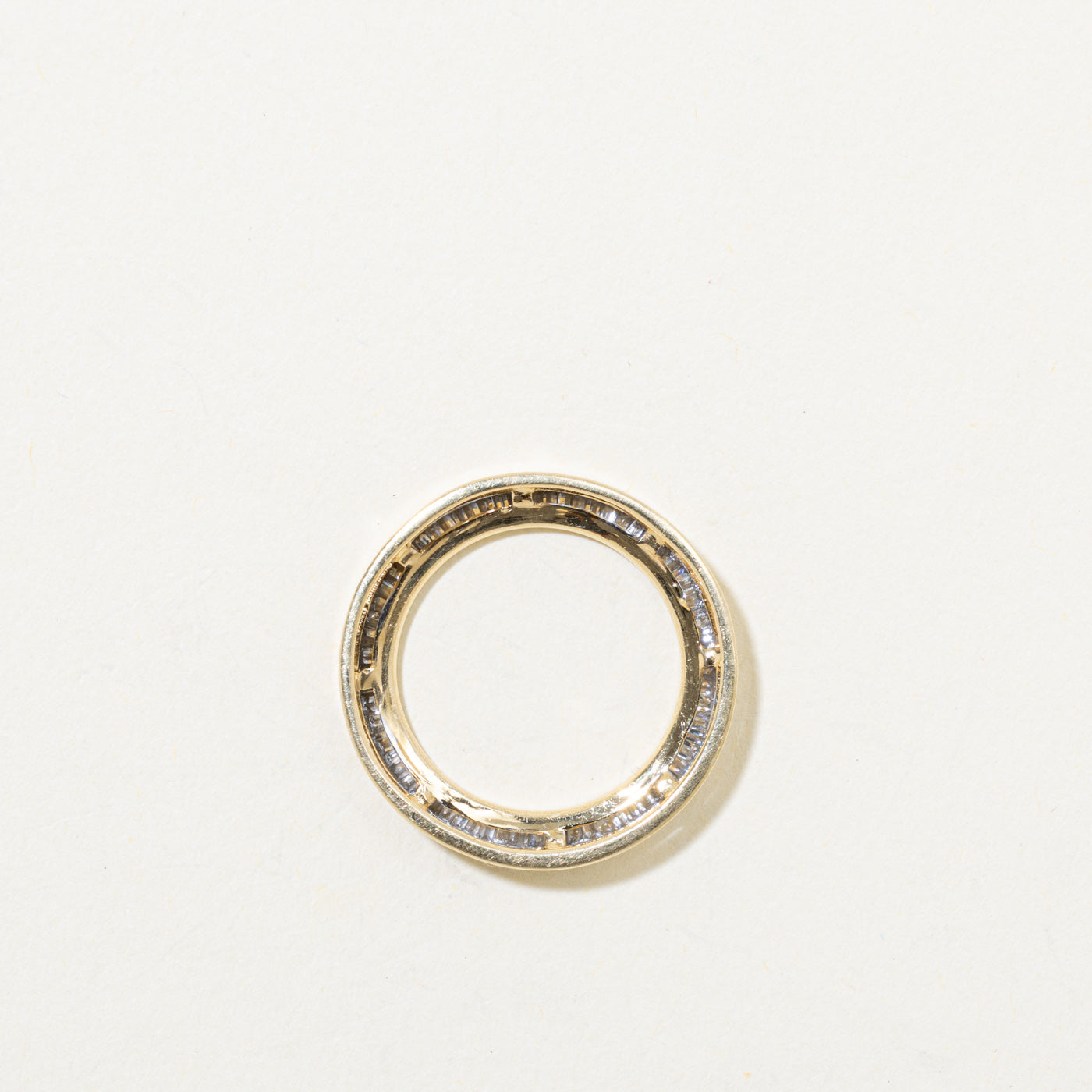 14k Baguette Cut Diamond Circle Pendant | 0.25ctw