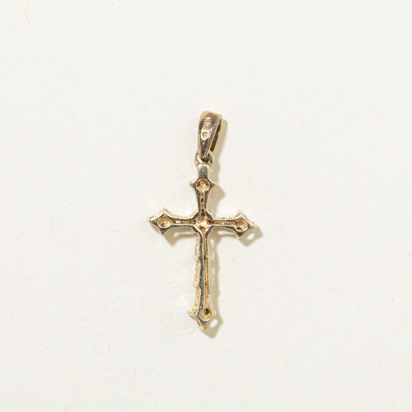10k Multi Cut Diamond Cross Pendant | 0.03ctw