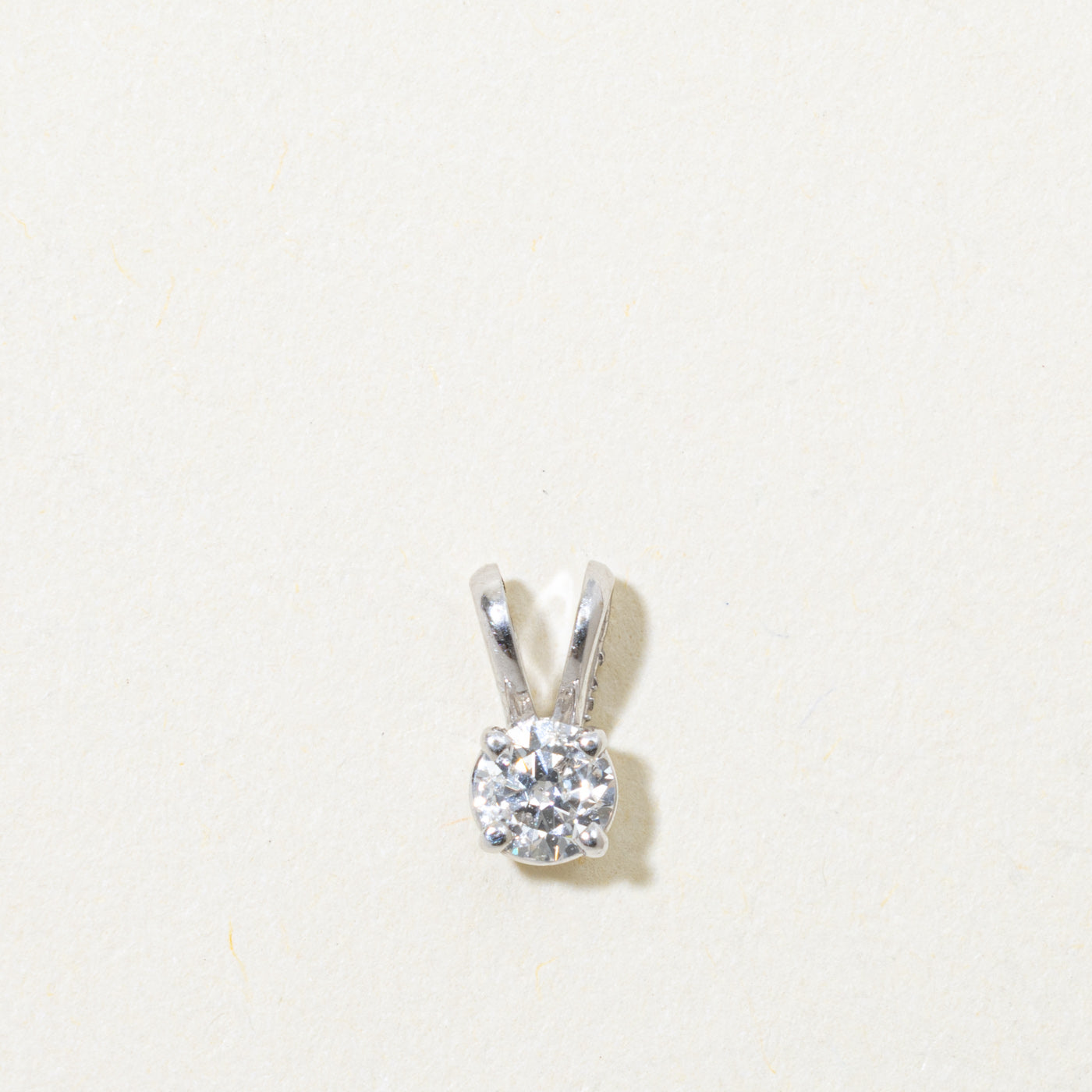 14k Solitaire Diamond Pendant | 0.19ct