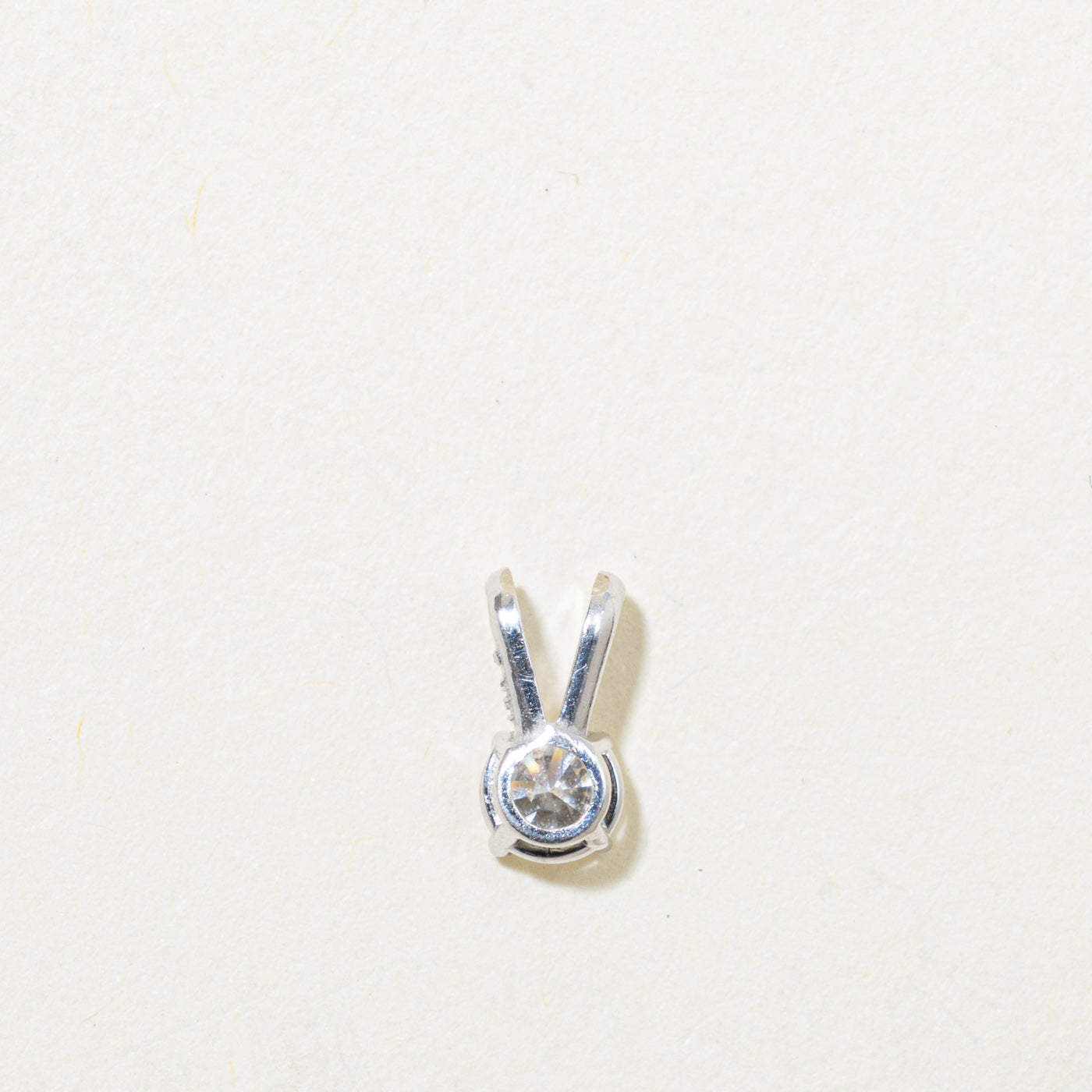 14k Solitaire Diamond Pendant | 0.19ct