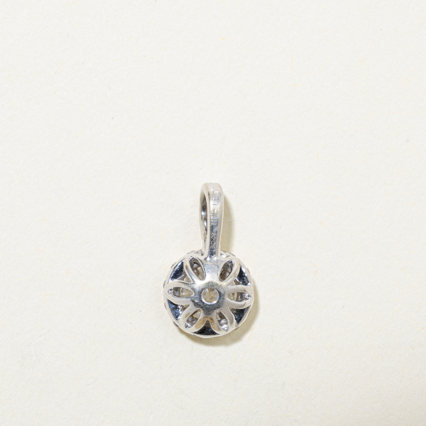14k Diamond Halo Pendant | 0.77ctw