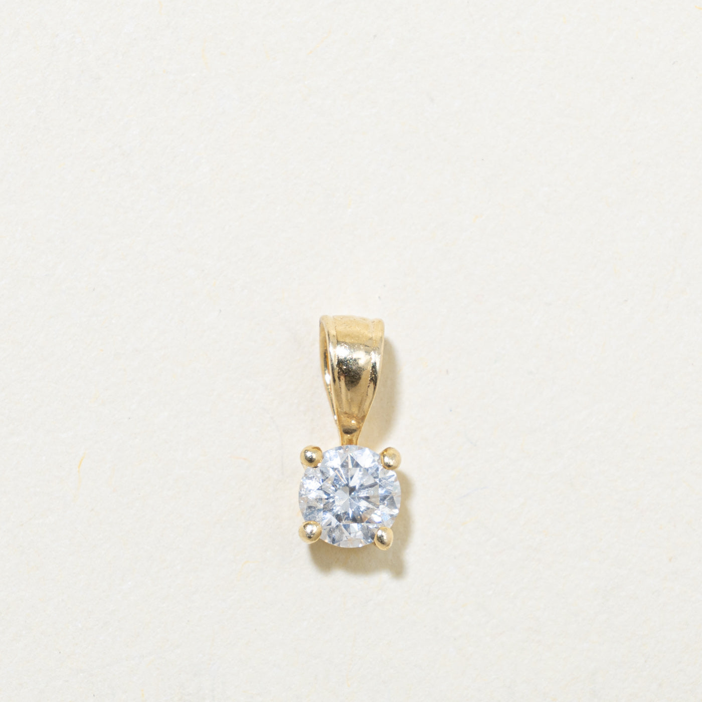 14k Solitaire Diamond Pendant | 0.30ct I2 G/H