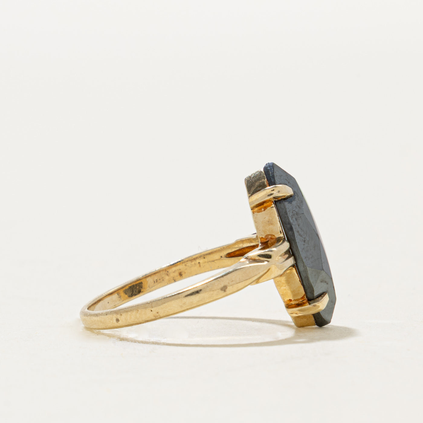 10k Marquise Cut Hematite Ring | 3.20ct | SZ 5.5