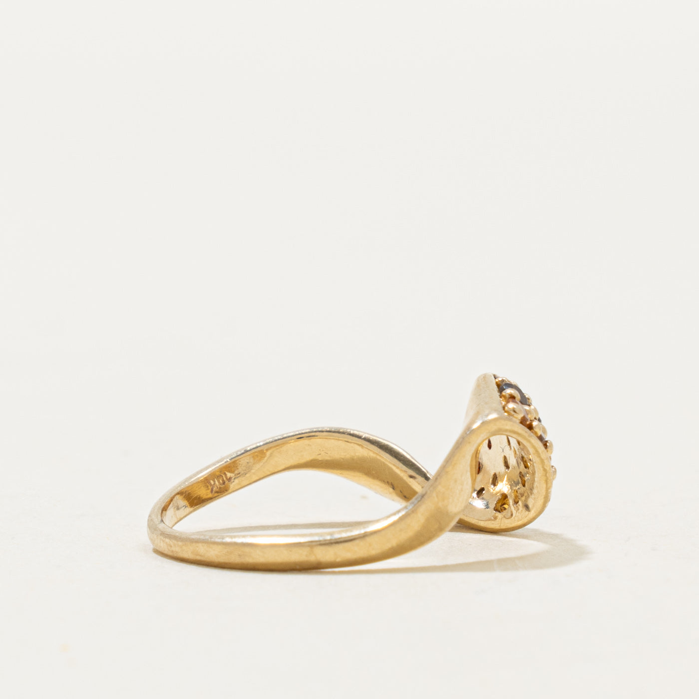 10k Multi Row Citrine, Garnet, and Smoky Quartz Ring | 0.24ctw | SZ 4.5