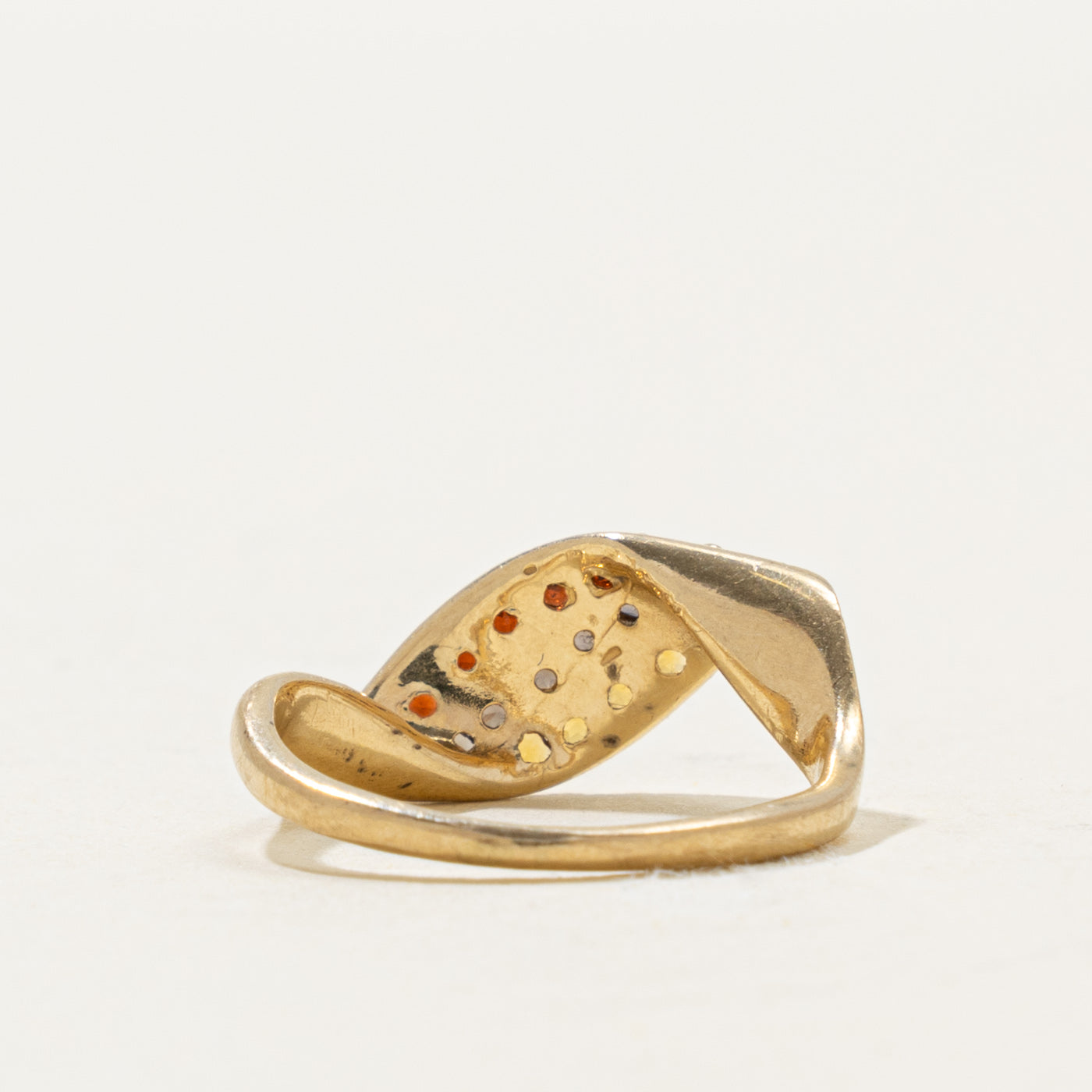 10k Multi Row Citrine, Garnet, and Smoky Quartz Ring | 0.24ctw | SZ 4.5