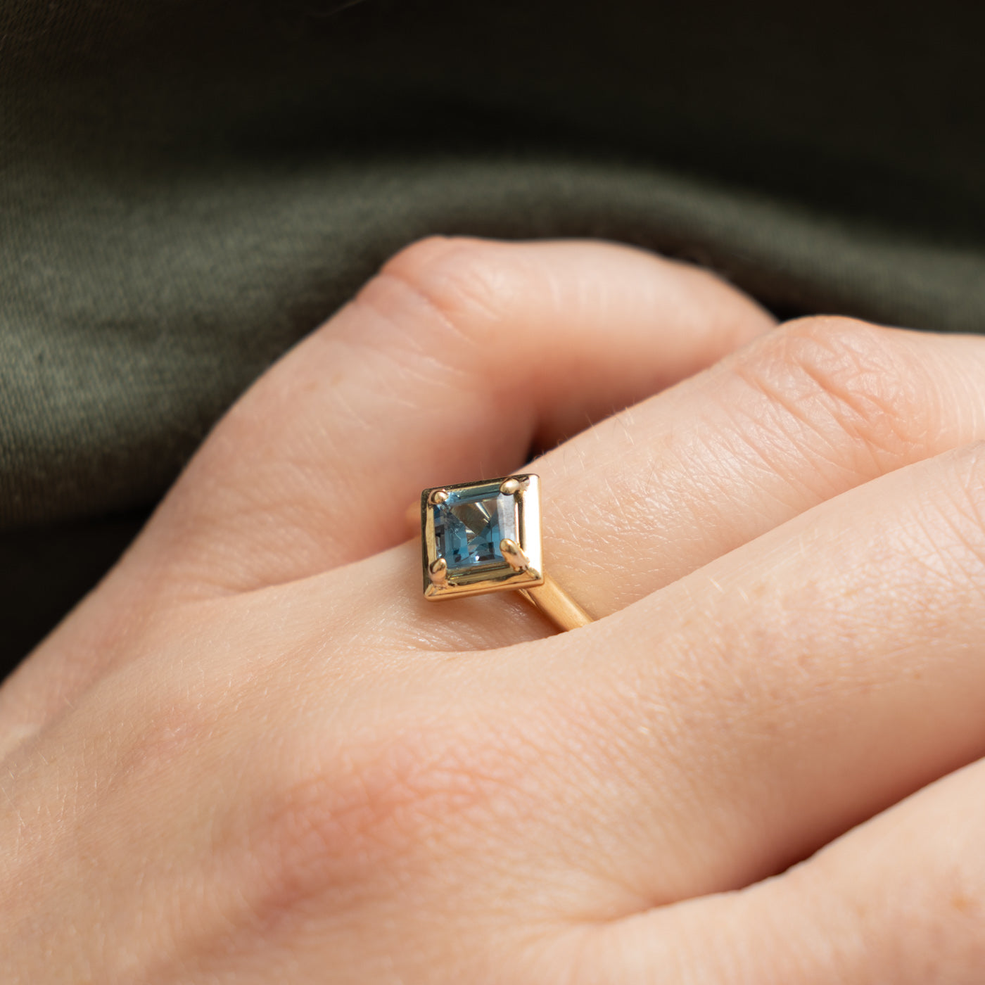 '100 Ways' 10k Yellow Gold Solitaire Square Cut Topaz Ring  | 0.82ct | SZ 7
