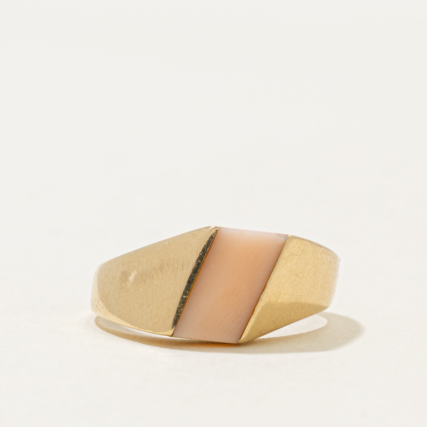 14k Coral Geometric Ring | 0.70ct | SZ 7